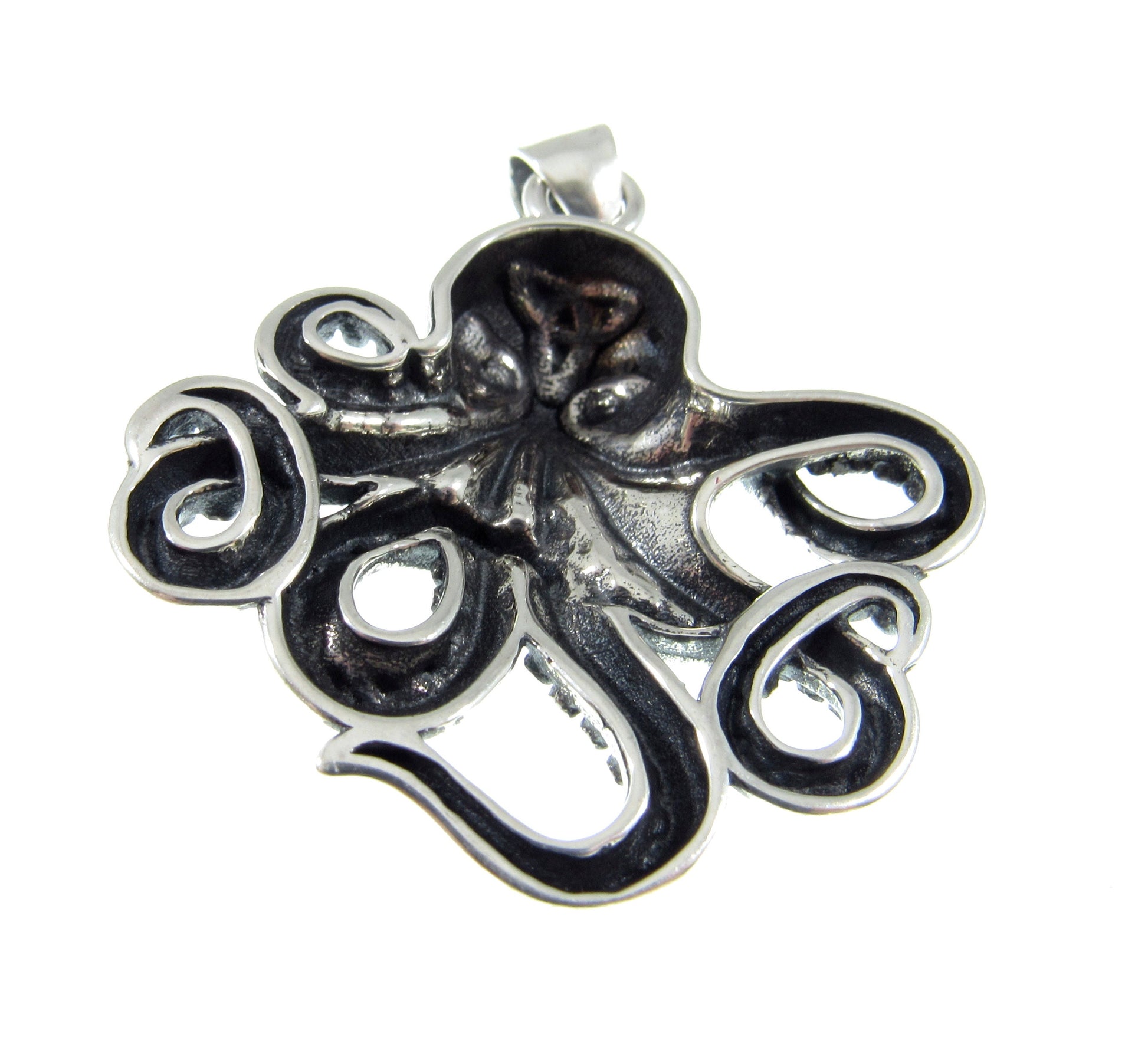 Solid 925 Sterling Silver Octopus Pendant – Handcrafted Nautical Jewelry, Kraken Necklace Pendant, Sea Creature Amulet, Ocean Lover Gift
