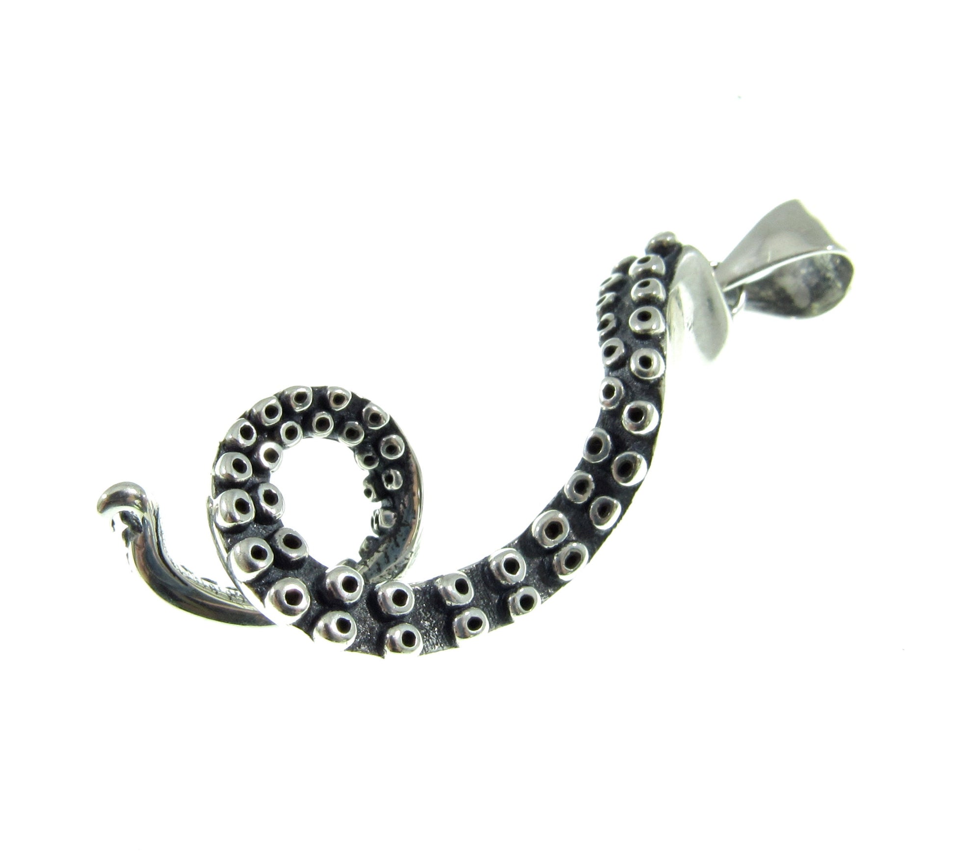 Solid 925 Sterling Silver Octopus Tentacle Pendant – Nautical Kraken Jewelry, Gothic Sea Creature Charm, Marine Mythology Gift