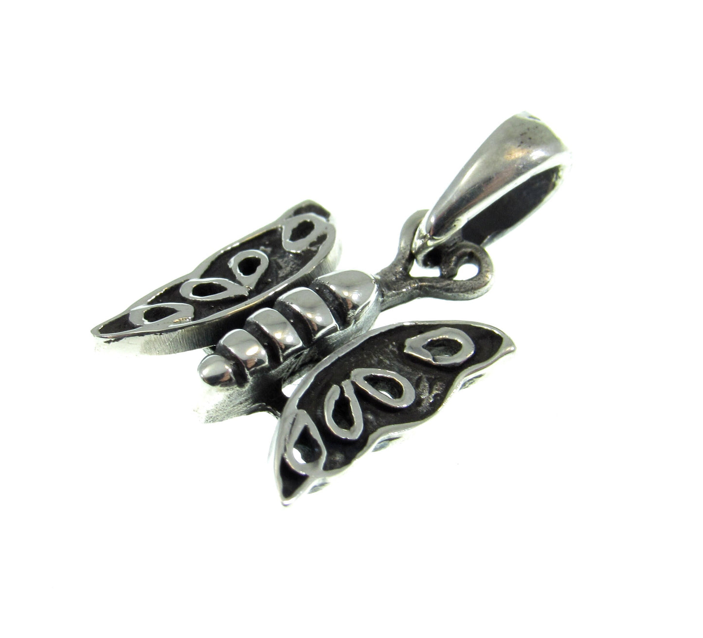 Solid 925 Sterling Silver Movable Butterfly Charm, Handcrafted Insect Jewelry Pendant, Wings Move