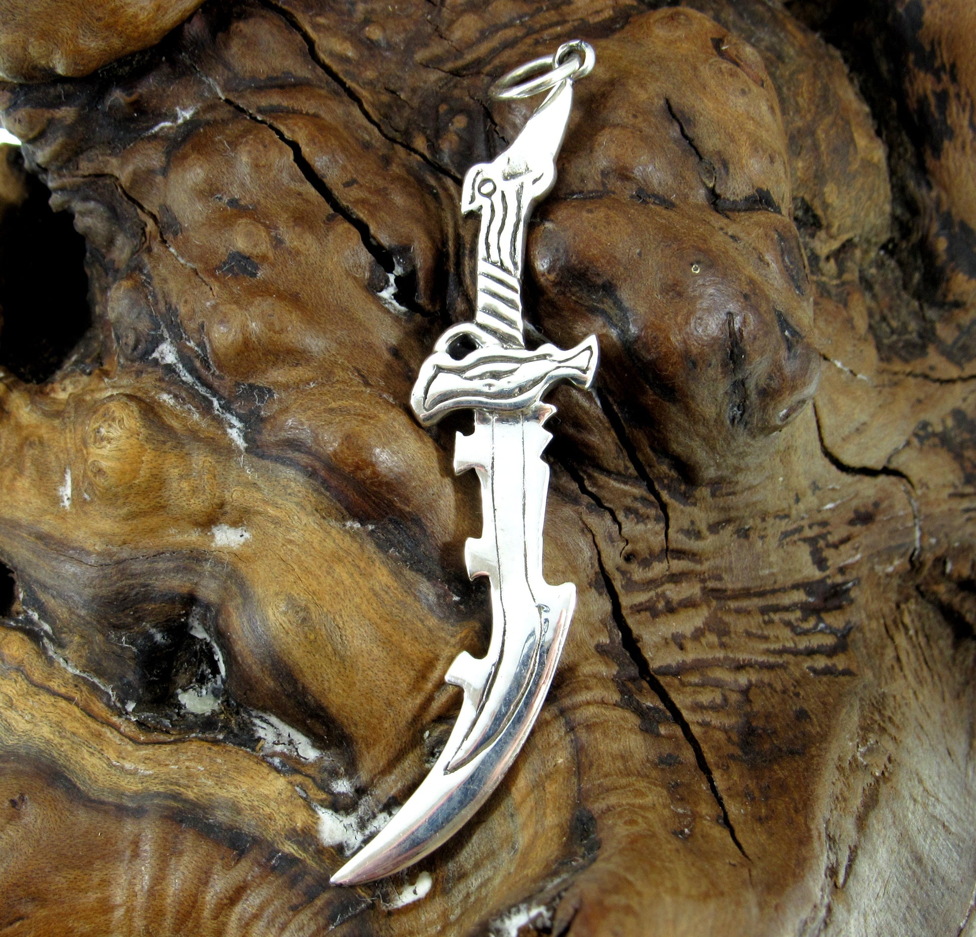 The medieval sword pendant is highly detailed and handcrafted in solid sterling silver