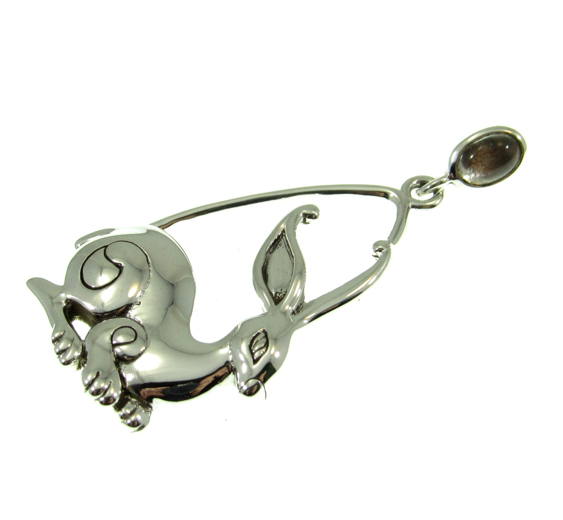 Solid 925 Sterling Silver Rabbit Ostara Goddess Pendant