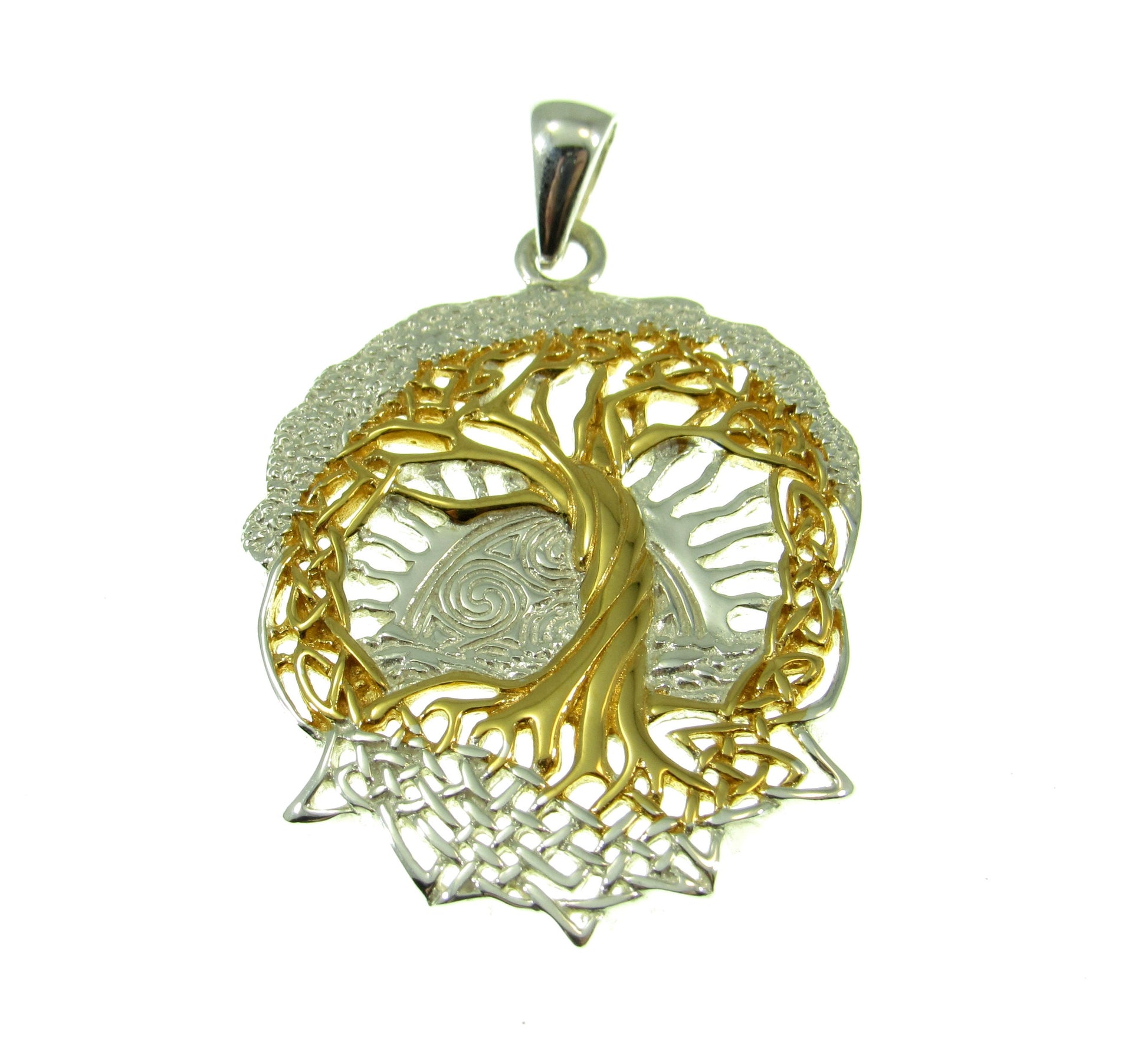 Crafted in solid 925 sterling silver and 14k gold vermeil, the Celtic tree of life pendant is truly a work of art.