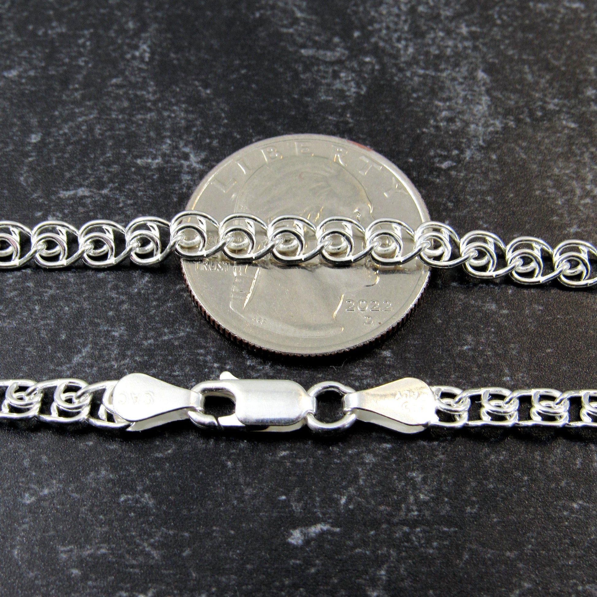 Solid 925 Sterling Silver Italian Love Link Necklace or Bracelet, Half Persian 2 in 1 Chain, Medieval Chainmaille Weave, Fancy Unisex Design