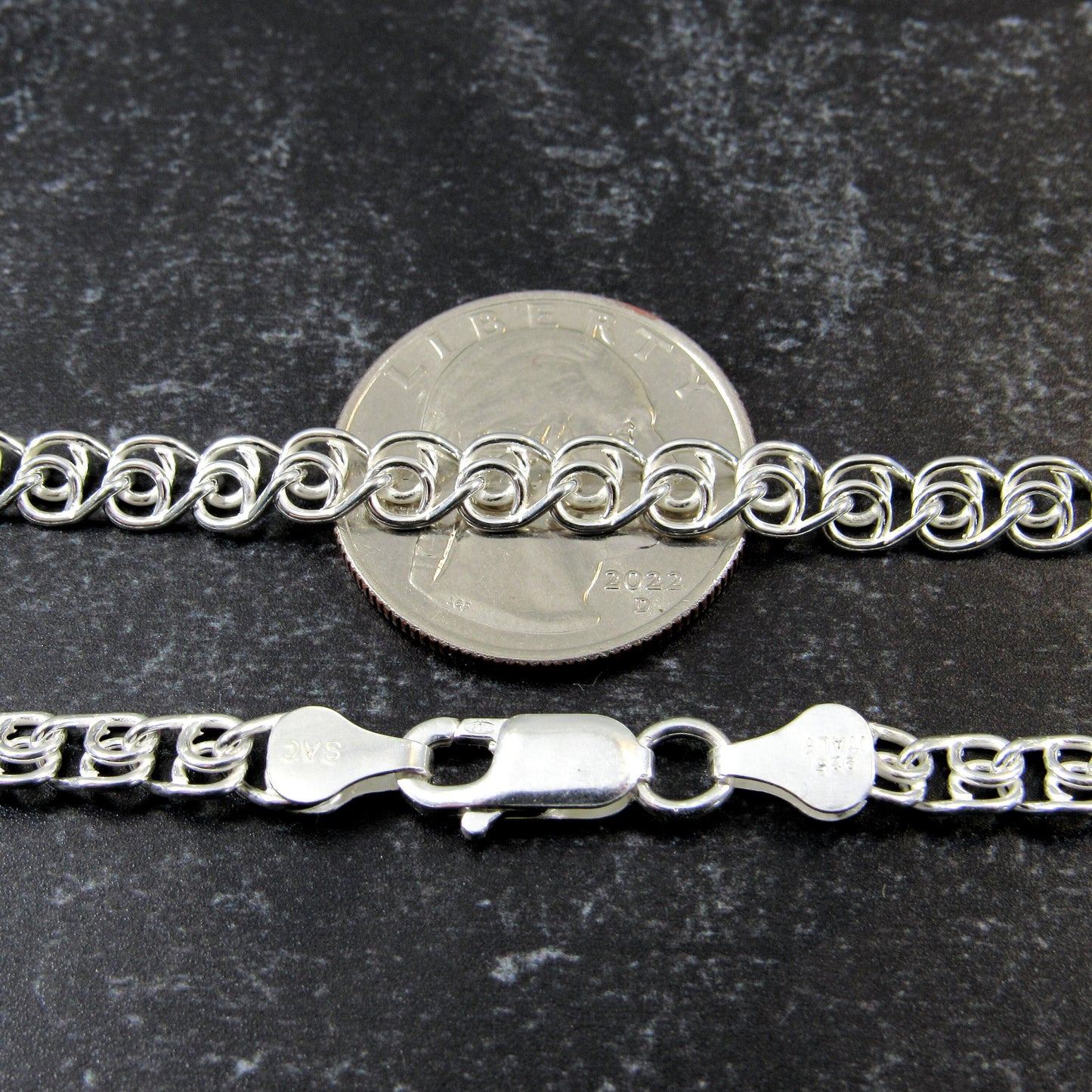 Solid 925 Sterling Silver Italian Love Link Necklace or Bracelet, Half Persian 2 in 1 Chain, Medieval Chainmaille Weave, Fancy Unisex Design