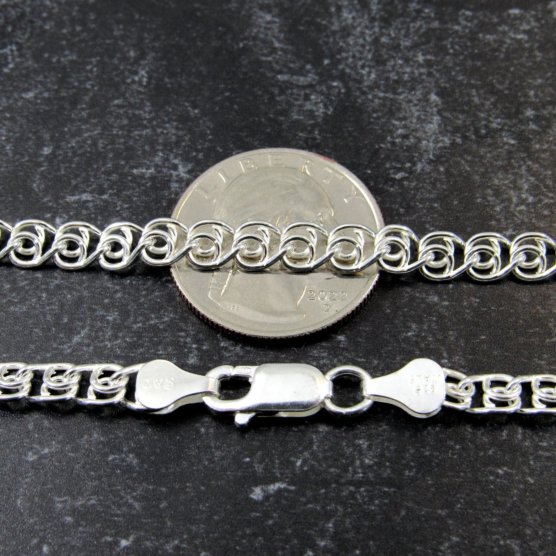 Solid 925 Sterling Silver Italian Love Link Necklace or Bracelet, Half Persian 2 in 1 Chain, Medieval Chainmaille Weave, Fancy Unisex Design