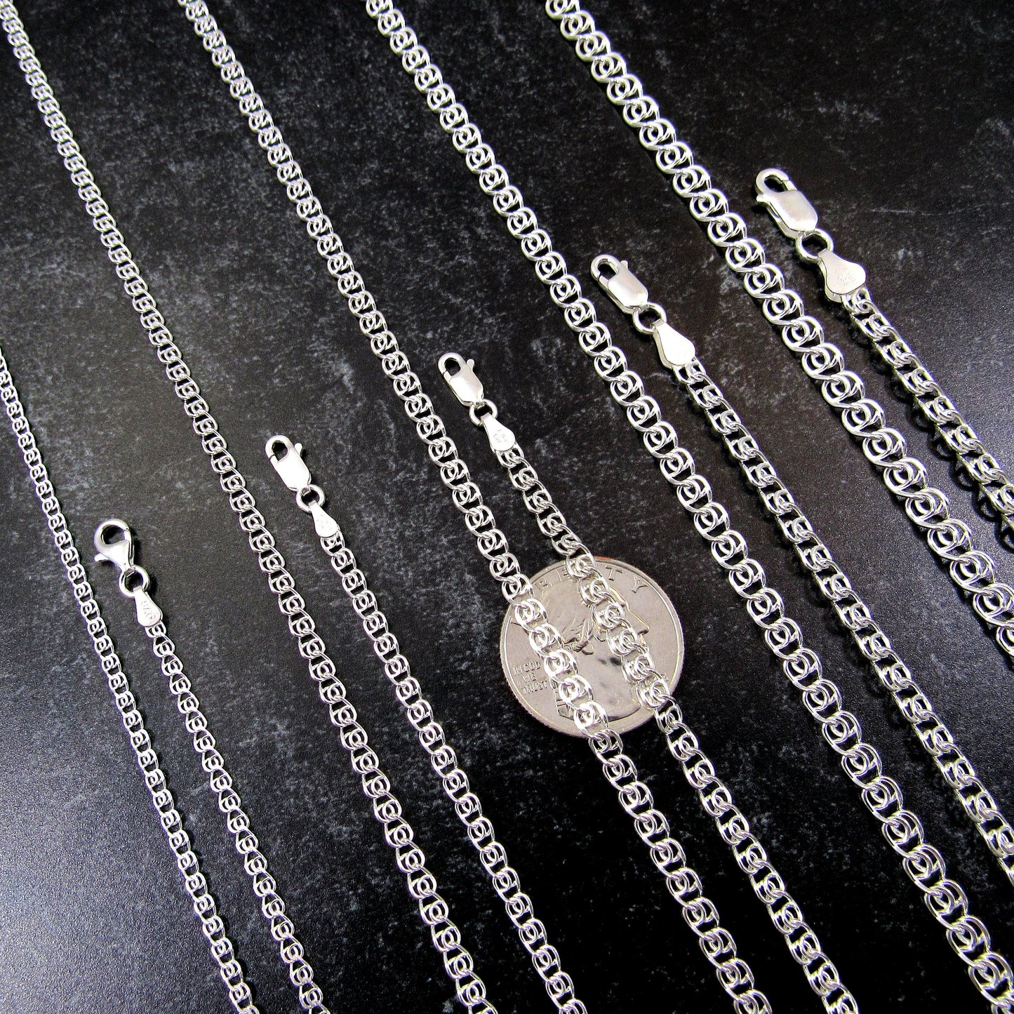 Solid 925 Sterling Silver Italian Love Link Necklace or Bracelet, Half Persian 2 in 1 Chain, Medieval Chainmaille Weave, Fancy Unisex Design