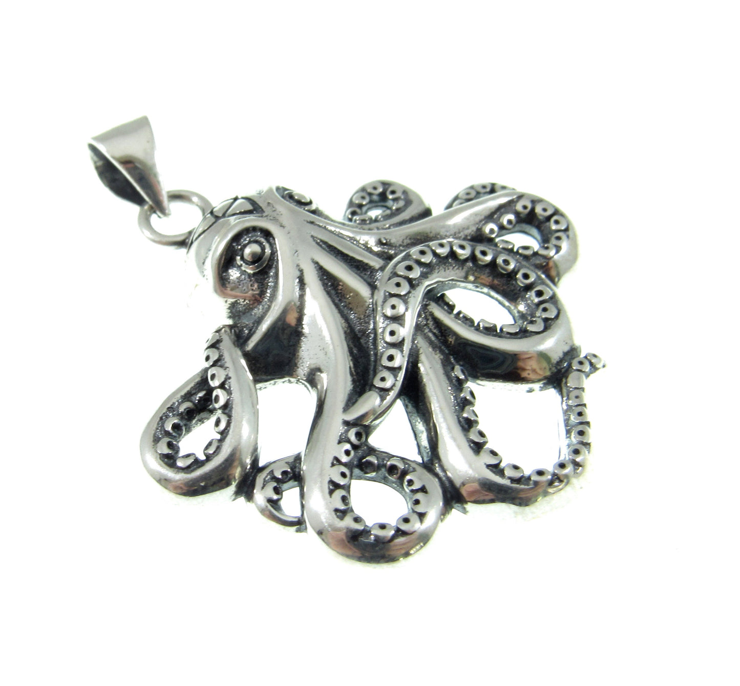 Solid 925 Sterling Silver Octopus Pendant – Handcrafted Nautical Jewelry, Kraken Necklace Pendant, Sea Creature Amulet, Ocean Lover Gift