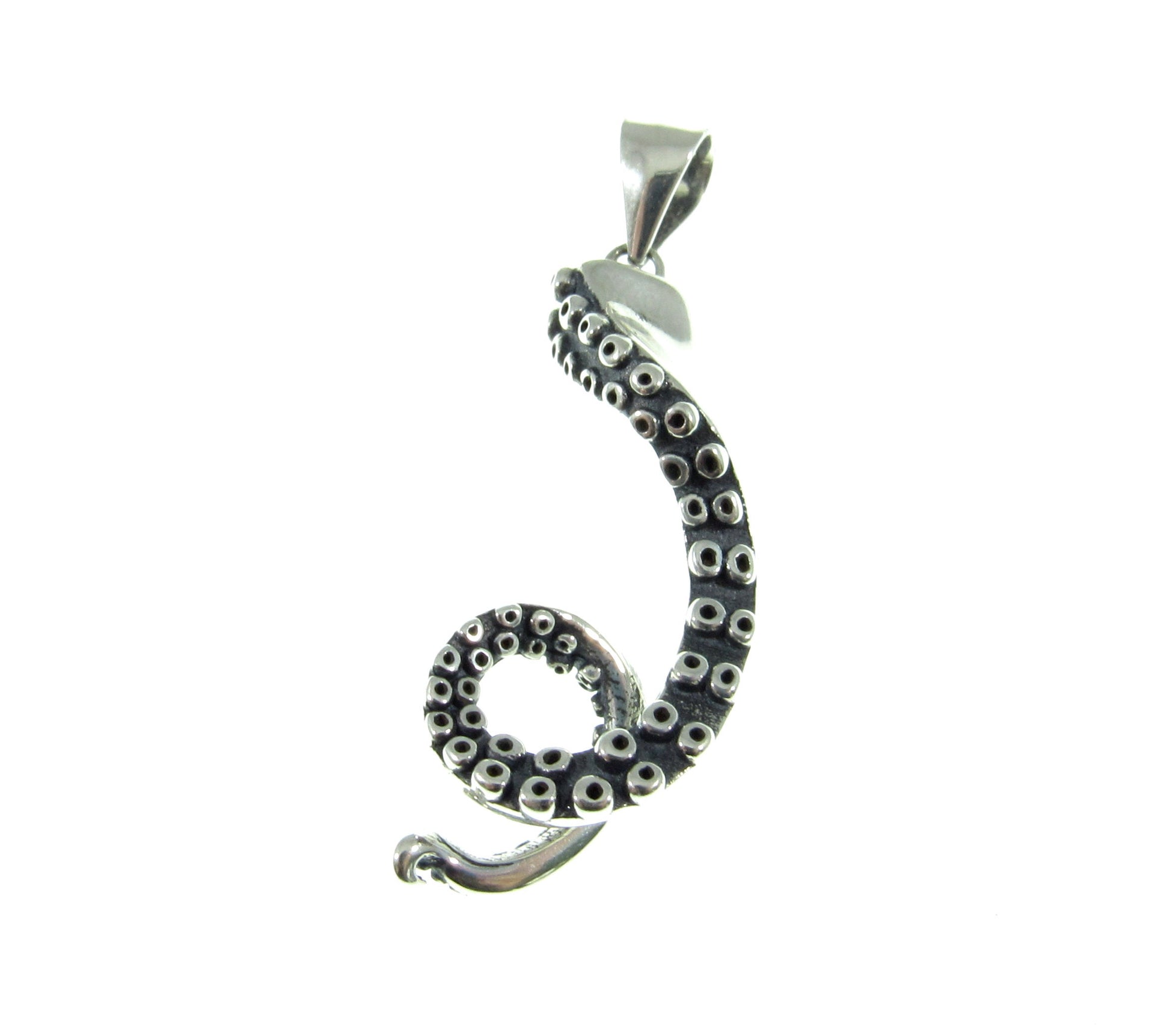Solid 925 Sterling Silver Octopus Tentacle Pendant – Nautical Kraken Jewelry, Gothic Sea Creature Charm, Marine Mythology Gift