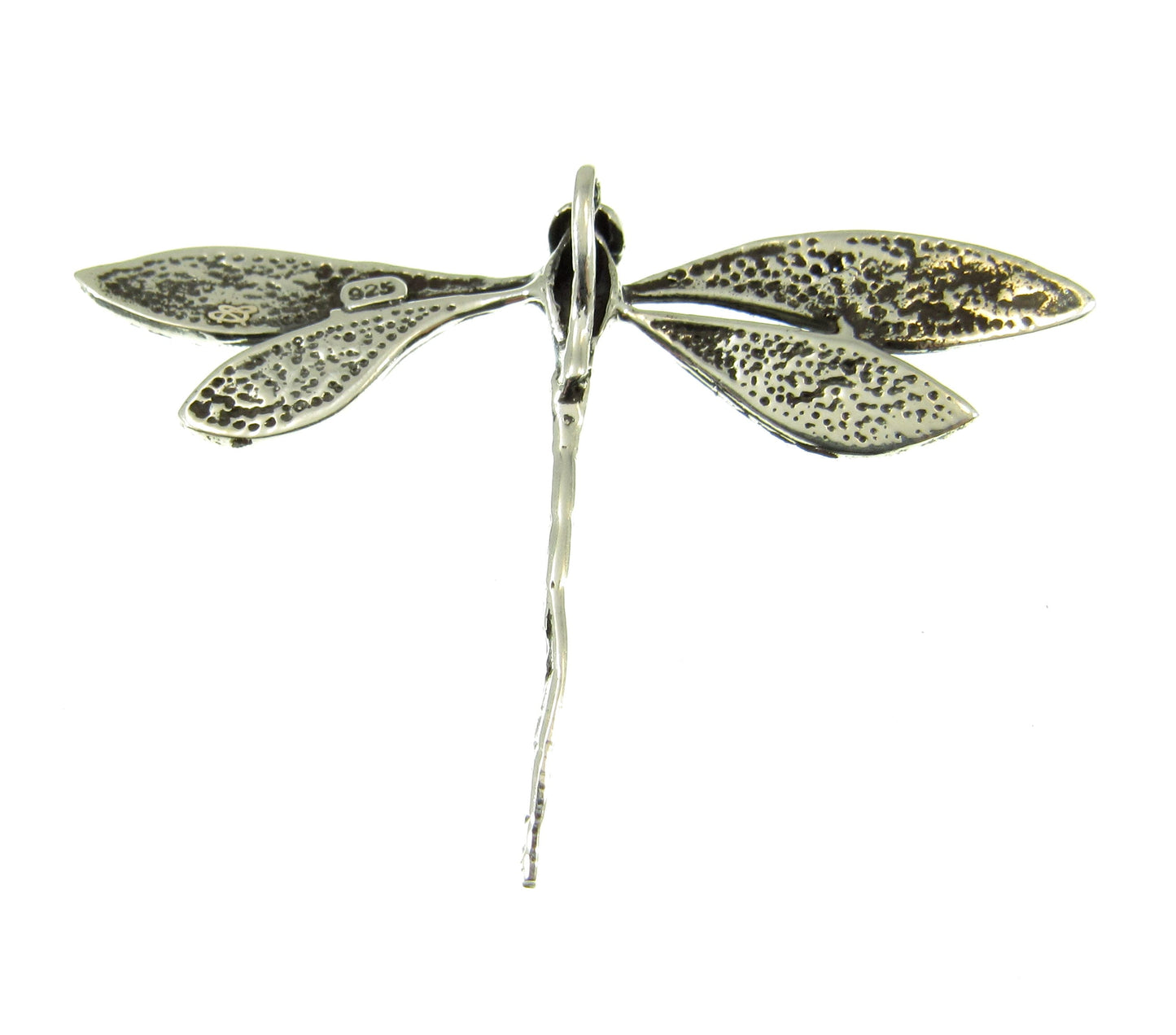 The solid sterling silver dragonfly slide pendant is quality stamped 925 on the reverse and weighs 3 grams of sterling silver.