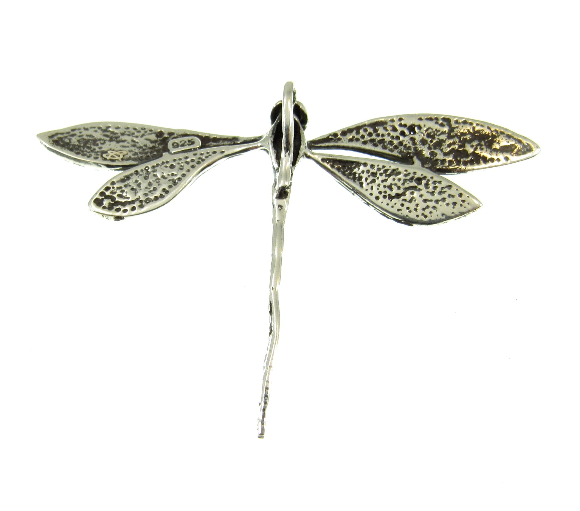 The solid sterling silver dragonfly slide pendant is quality stamped 925 on the reverse and weighs 3 grams of sterling silver.