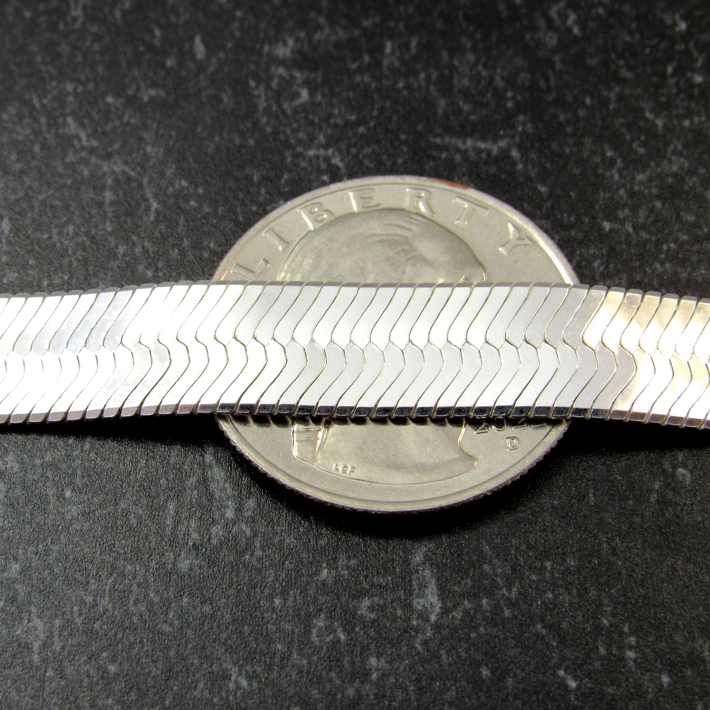 Solid 925 Sterling Silver Herringbone Chain Necklace / Bracelet, Unisex Italian Flat Snake Chain, 3.5mm - 11mm, 7 - 30 Inches