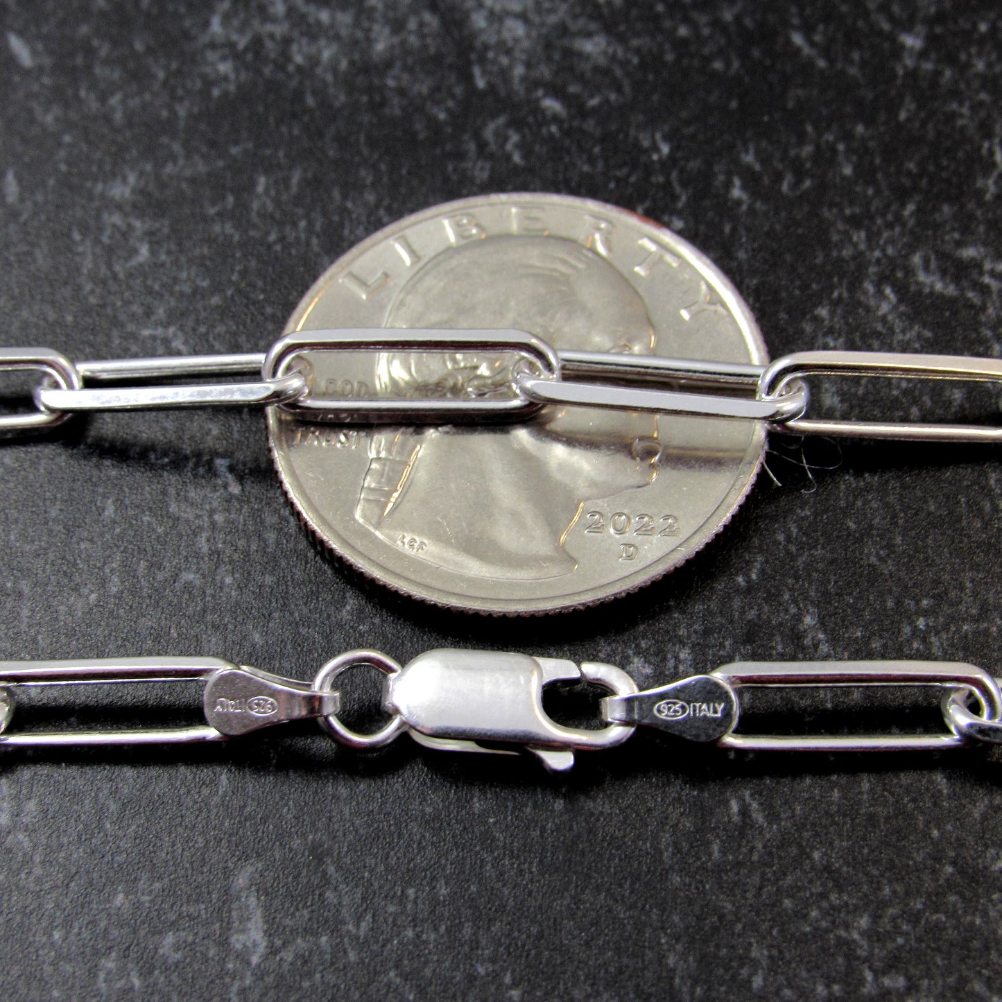 Solid 925 Sterling Silver Italian Paperclip Chain, Unisex Necklace / Bracelet for Men & Women, 2mm - 7mm, Sleek Edgy Urban Statement Jewelry