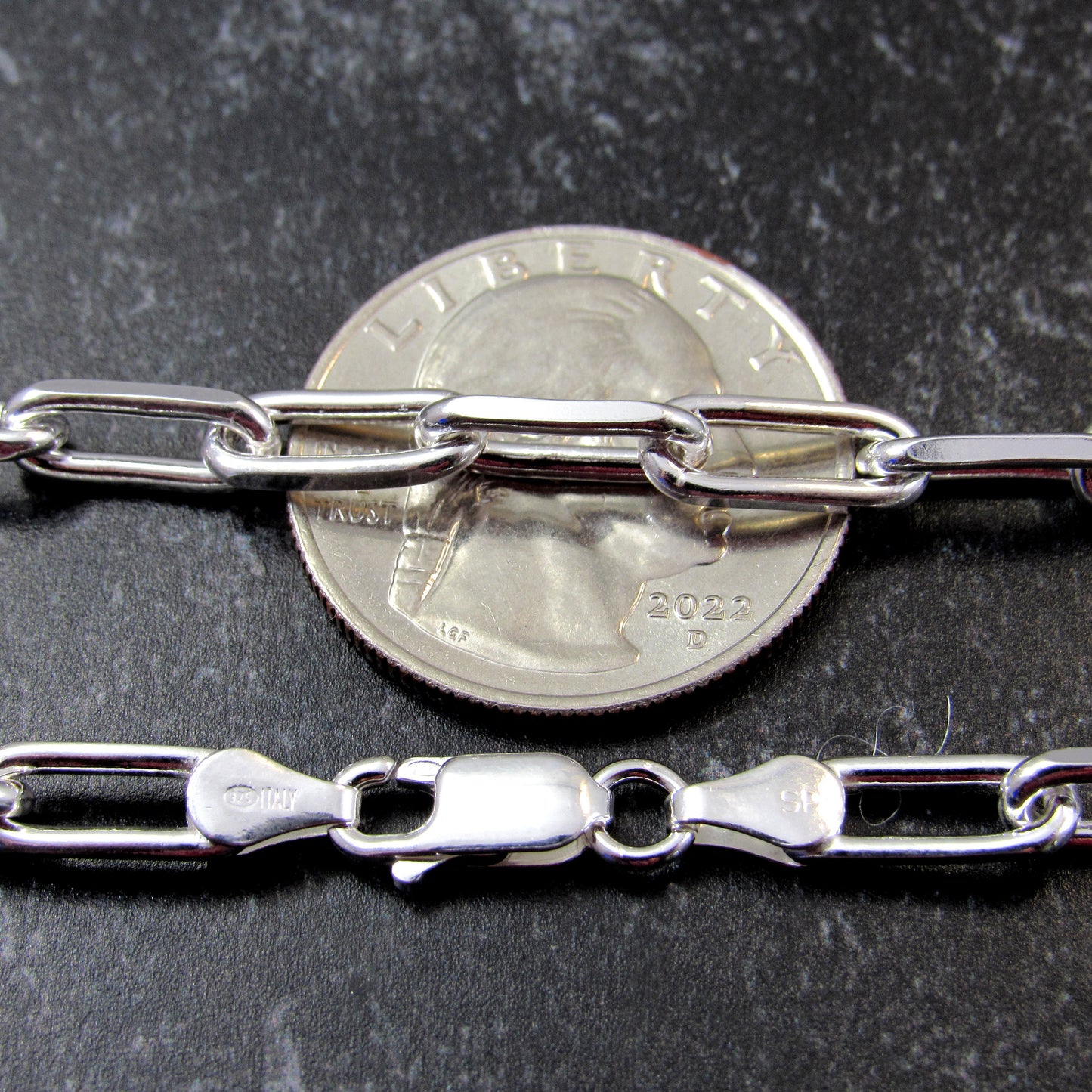 Solid 925 Sterling Silver Italian Paperclip Chain, Unisex Necklace / Bracelet for Men & Women, 2mm - 7mm, Sleek Edgy Urban Statement Jewelry