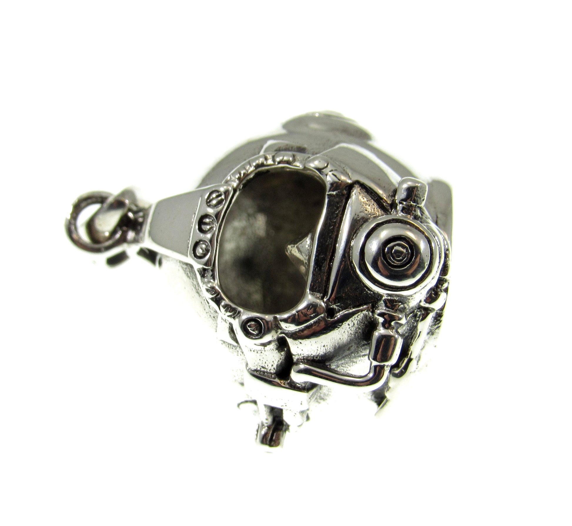 Solid 925 Sterling Silver 3D Diving Helmet Pendant, Handcrafted Scuba Diver Jewelry, Nautical Marine Ocean Sea Explorer Symbol
