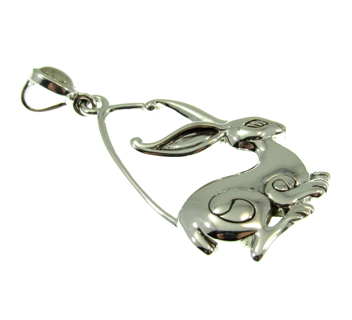 Solid 925 Sterling Silver Rabbit Ostara Goddess Pendant