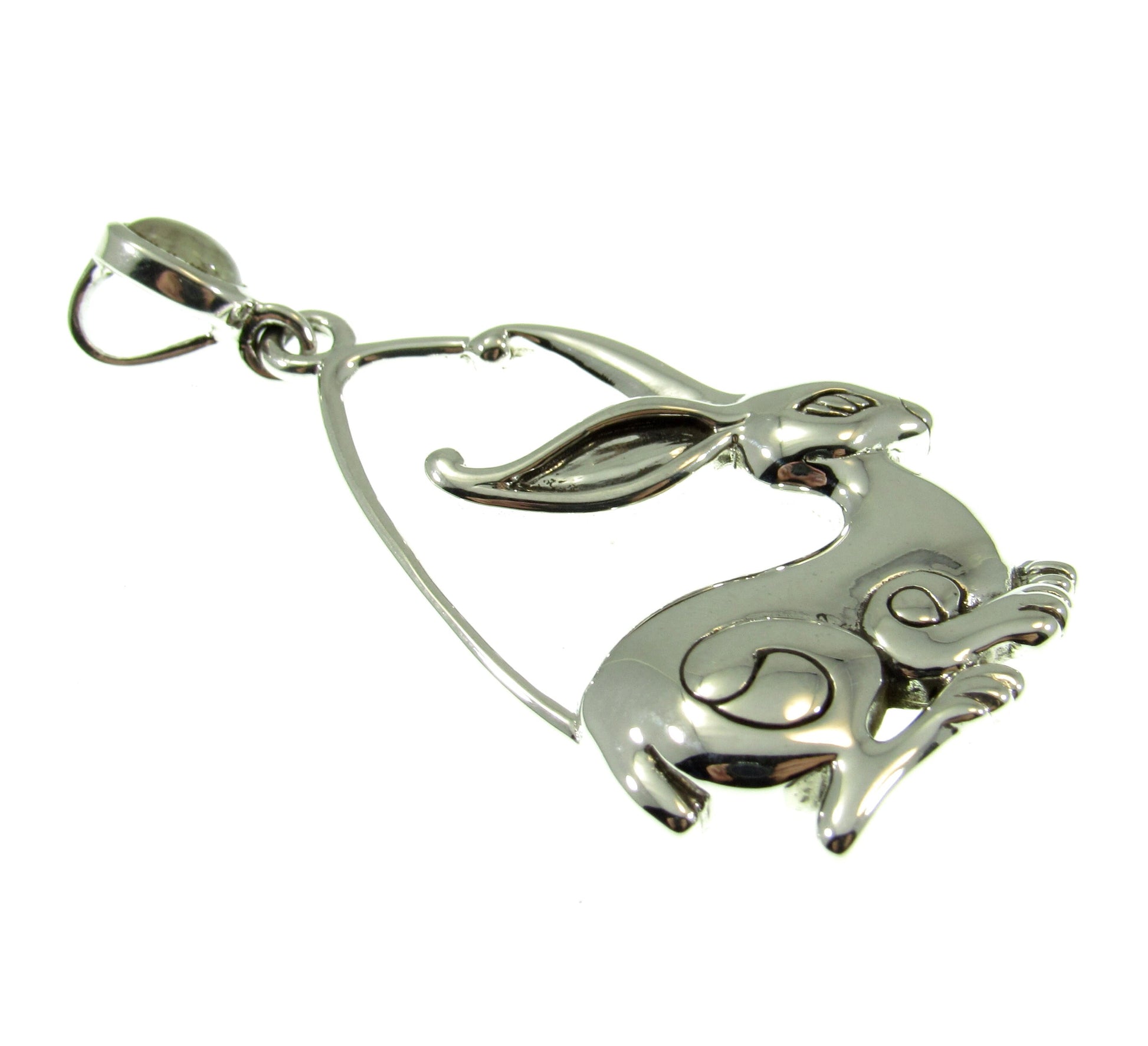 Solid 925 Sterling Silver Rabbit Ostara Goddess Pendant
