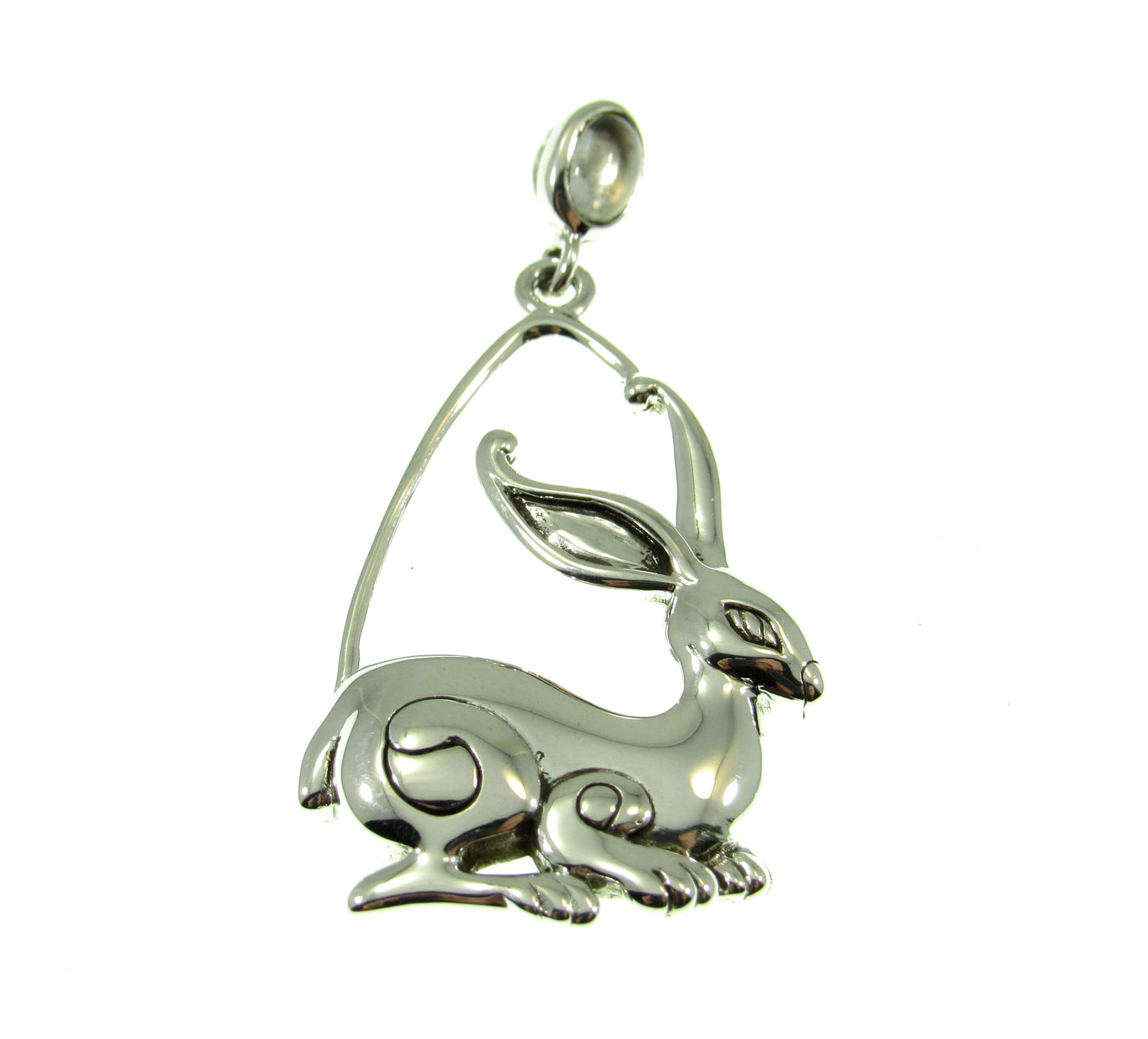 Solid 925 Sterling Silver Rabbit Ostara Goddess Pendant