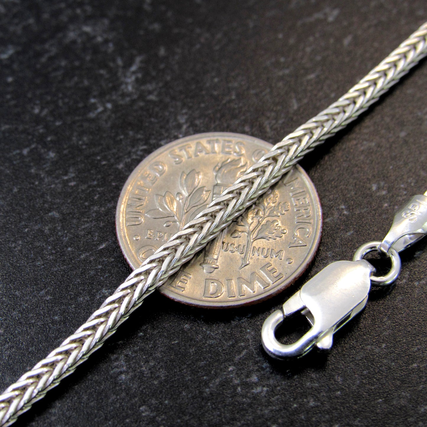 Solid 925 Sterling Silver Italian Foxtail Chain, Unisex Braided Necklace, Made in Italy, Men's & Women's Rustic Jewelry