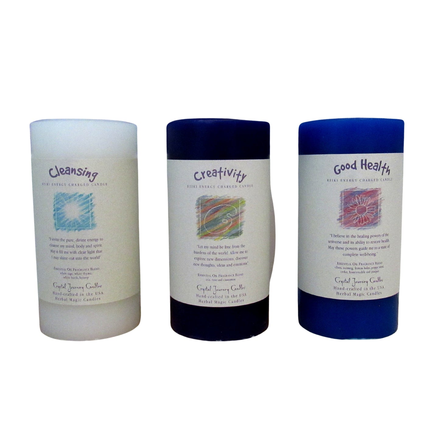 Reiki Charged 3x6 Herbal Magic Intention Candles, Scented Manifestation Candle, Thick Pillar Candle, Natural Altar Ritual Candle 21 Scents