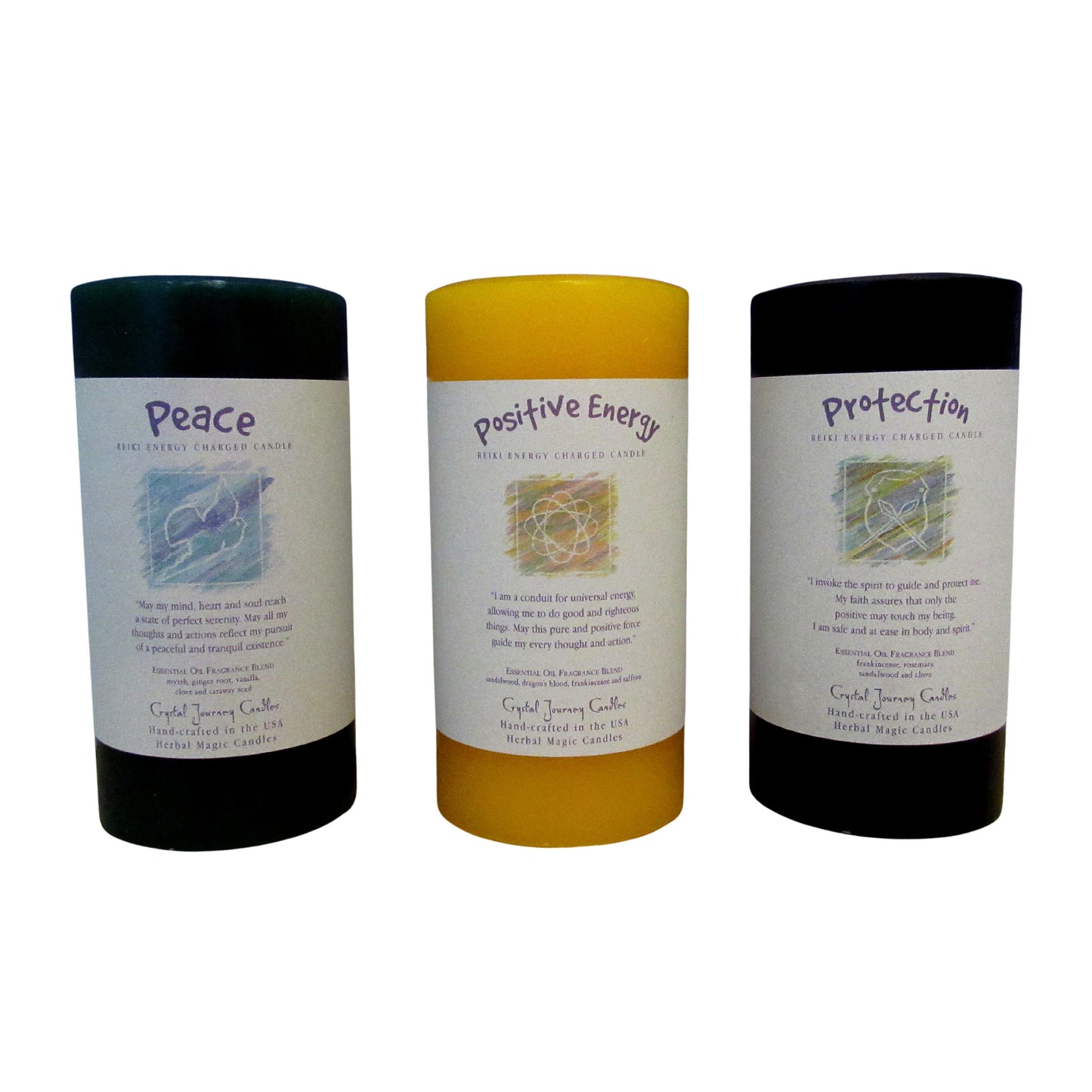 Reiki Charged 3x6 Herbal Magic Intention Candles, Scented Manifestation Candle, Thick Pillar Candle, Natural Altar Ritual Candle 21 Scents