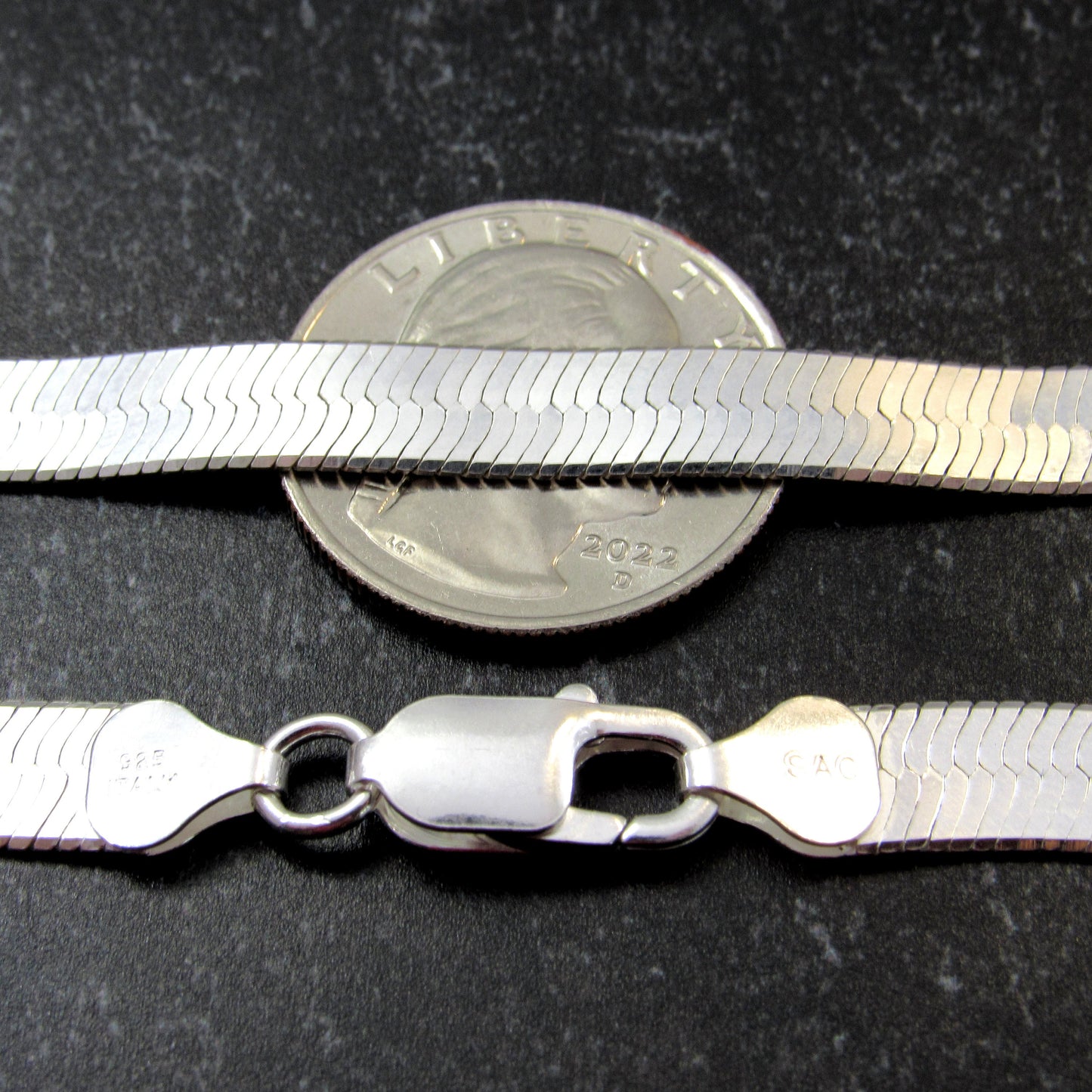 Solid 925 Sterling Silver Herringbone Chain, Unisex Italian Necklace / Bracelet, 3.5mm - 11mm, 7 - 30 Inches, Women's Layering Jewelry Gift