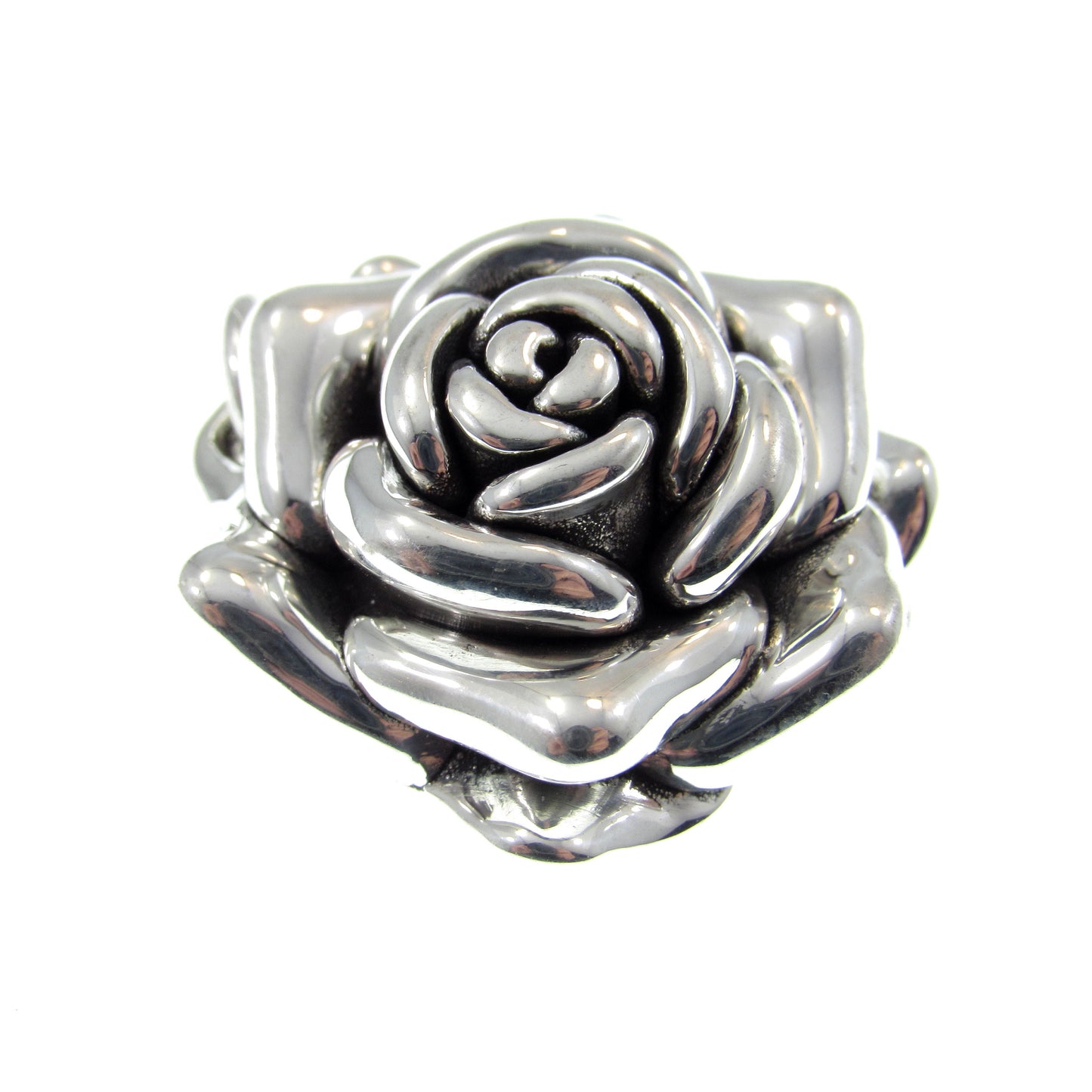 Solid 925 Sterling Silver 3D Rose Flower Pendant, Tudor Rose Statement Piece, Royal Emblem, Vintage Style Floral Jewelry, Romantic Gift