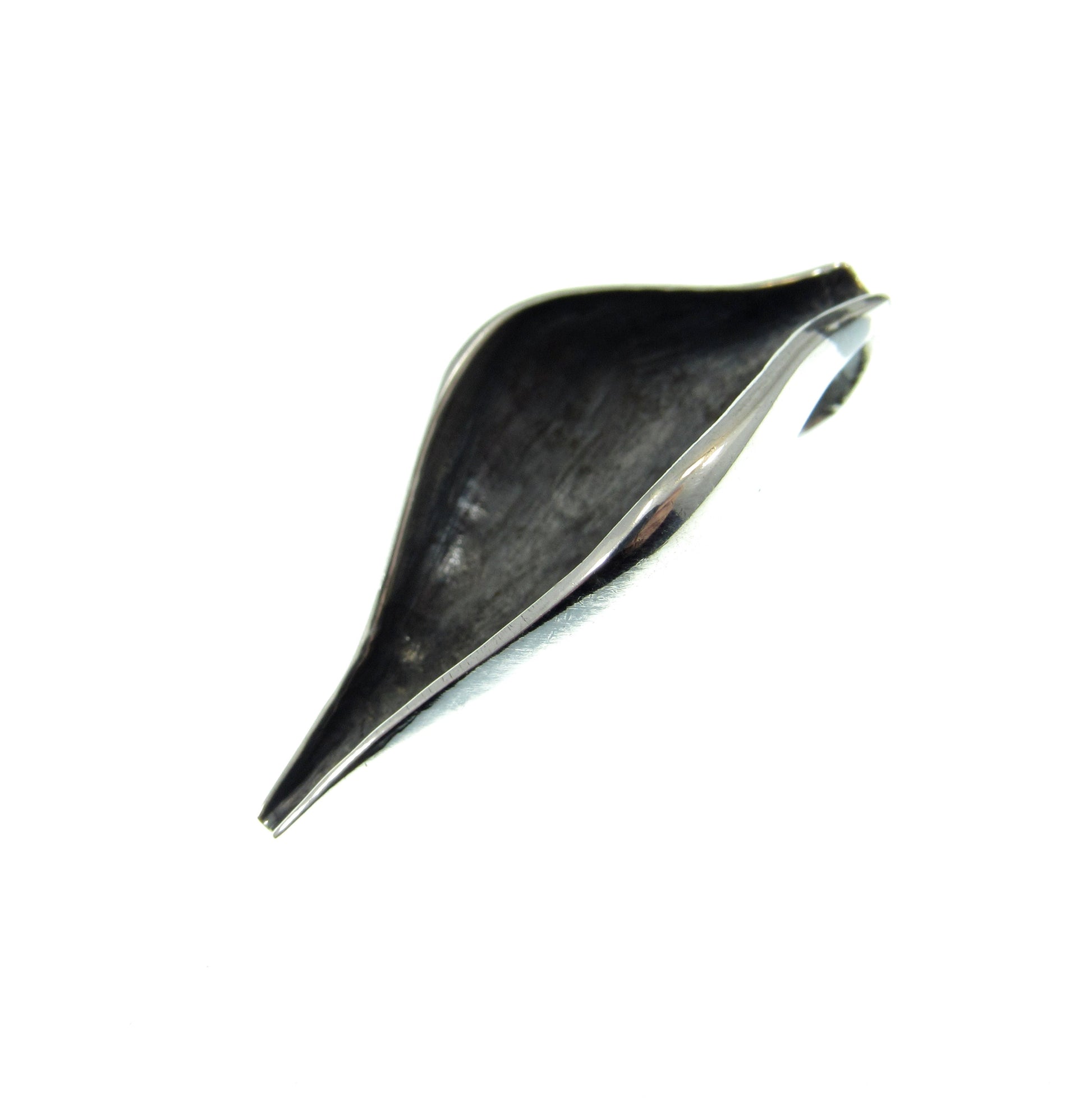 Solid 925 Sterling Silver Pea Pod Pendant, Seed Pod Charm, Oxidized Slide Pendant, Organic & Rustic Jewelry for the Modern Minimalist Style