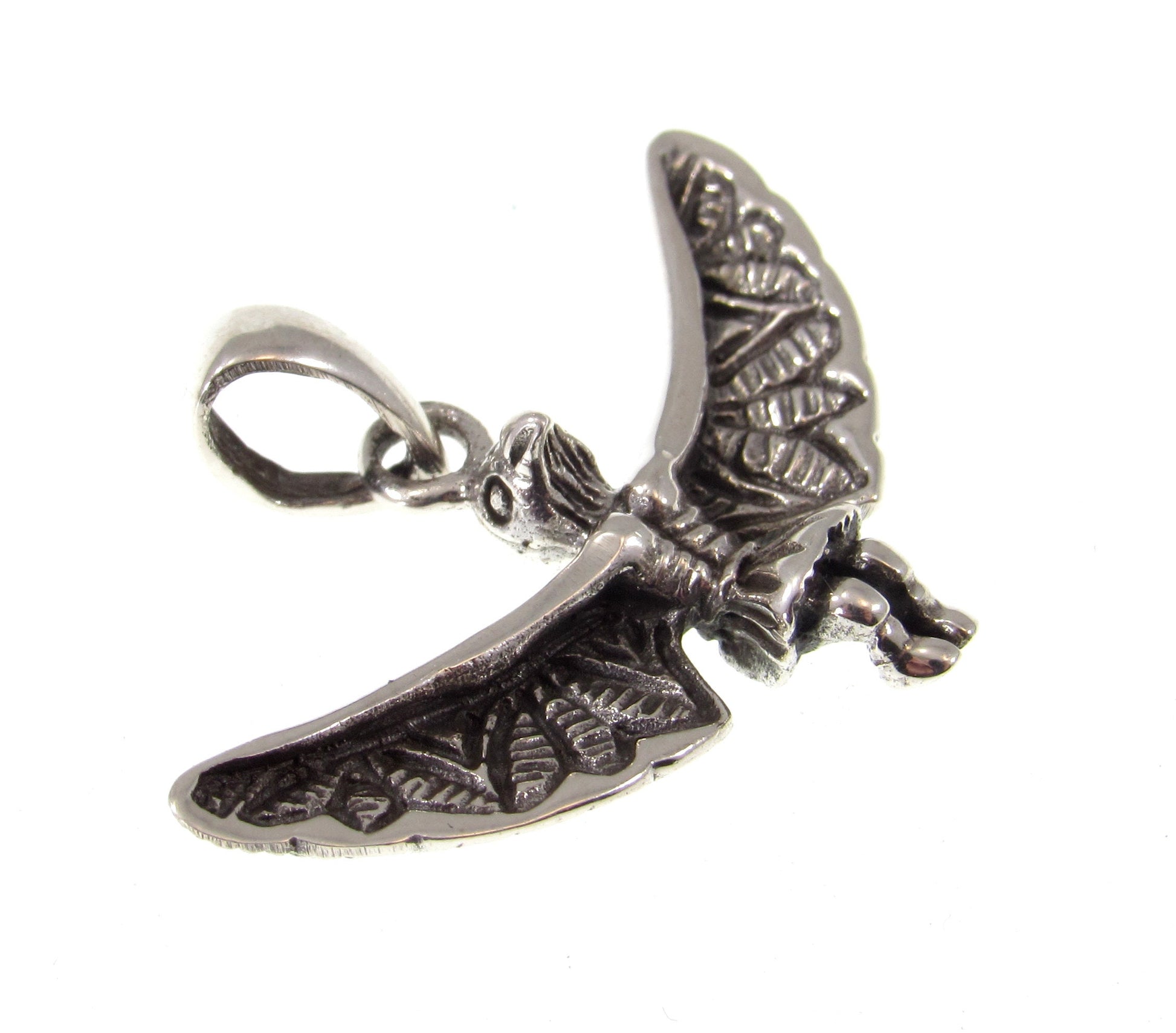 Solid 925 Sterling Silver Bird Shaman Pendant – Tribal Spirit Totem Necklace Charm