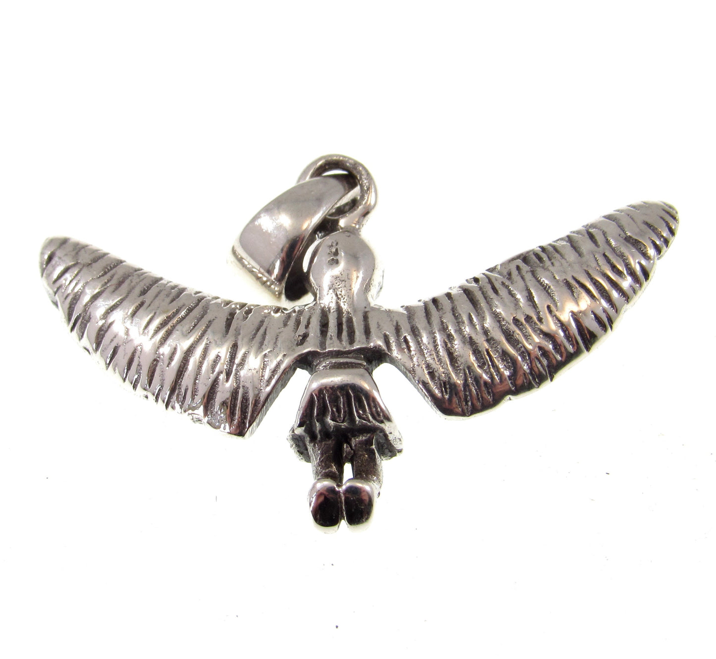 Solid 925 Sterling Silver Bird Shaman Pendant – Tribal Spirit Totem Necklace Charm