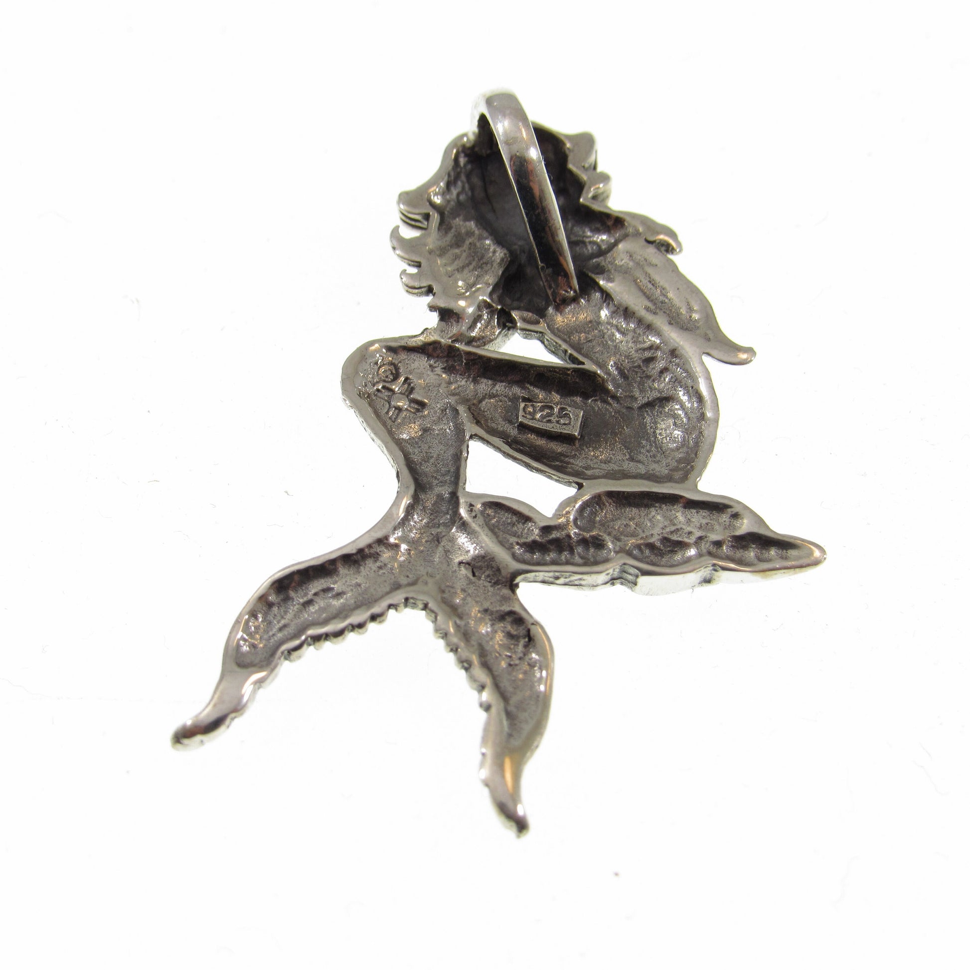 Solid 925 Sterling Silver Mermaid Pendant, Ocean Goddess Jewelry, Mythical Sea Siren, Nautical Charm, Fantasy Beachcore Necklace Pendant