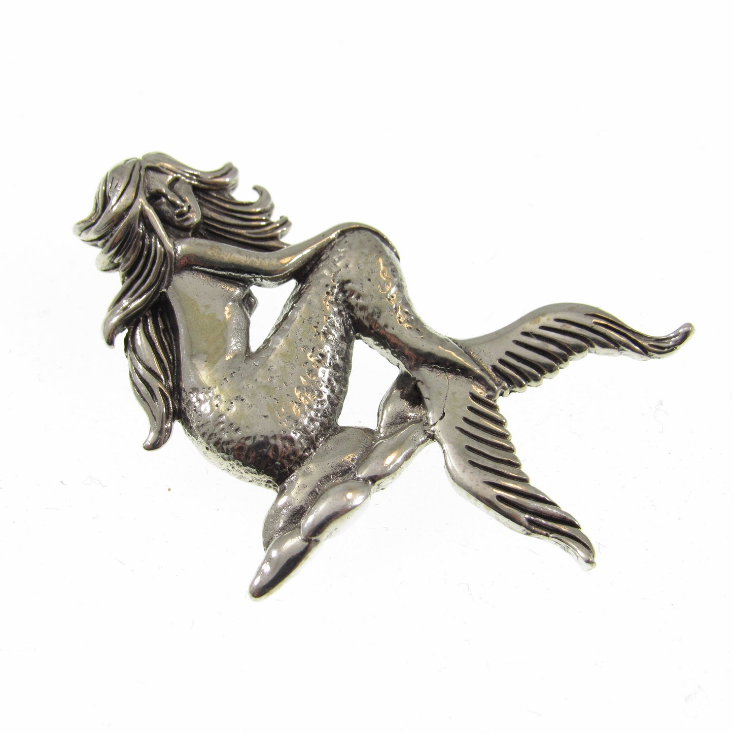 Solid 925 Sterling Silver Mermaid Pendant, Ocean Goddess Jewelry, Mythical Sea Siren, Nautical Charm, Fantasy Beachcore Necklace Pendant