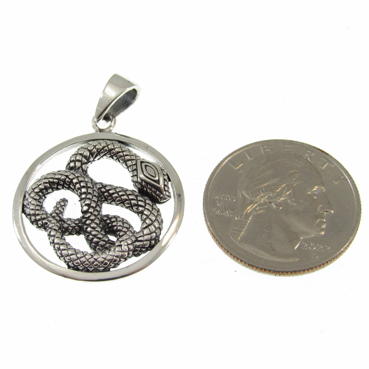 Solid 925 Sterling Silver Coiled Snake Pendant, Handcrafted Reptile Necklace Charm, Unisex Serpent Jewelry, Gift for Herp Gang