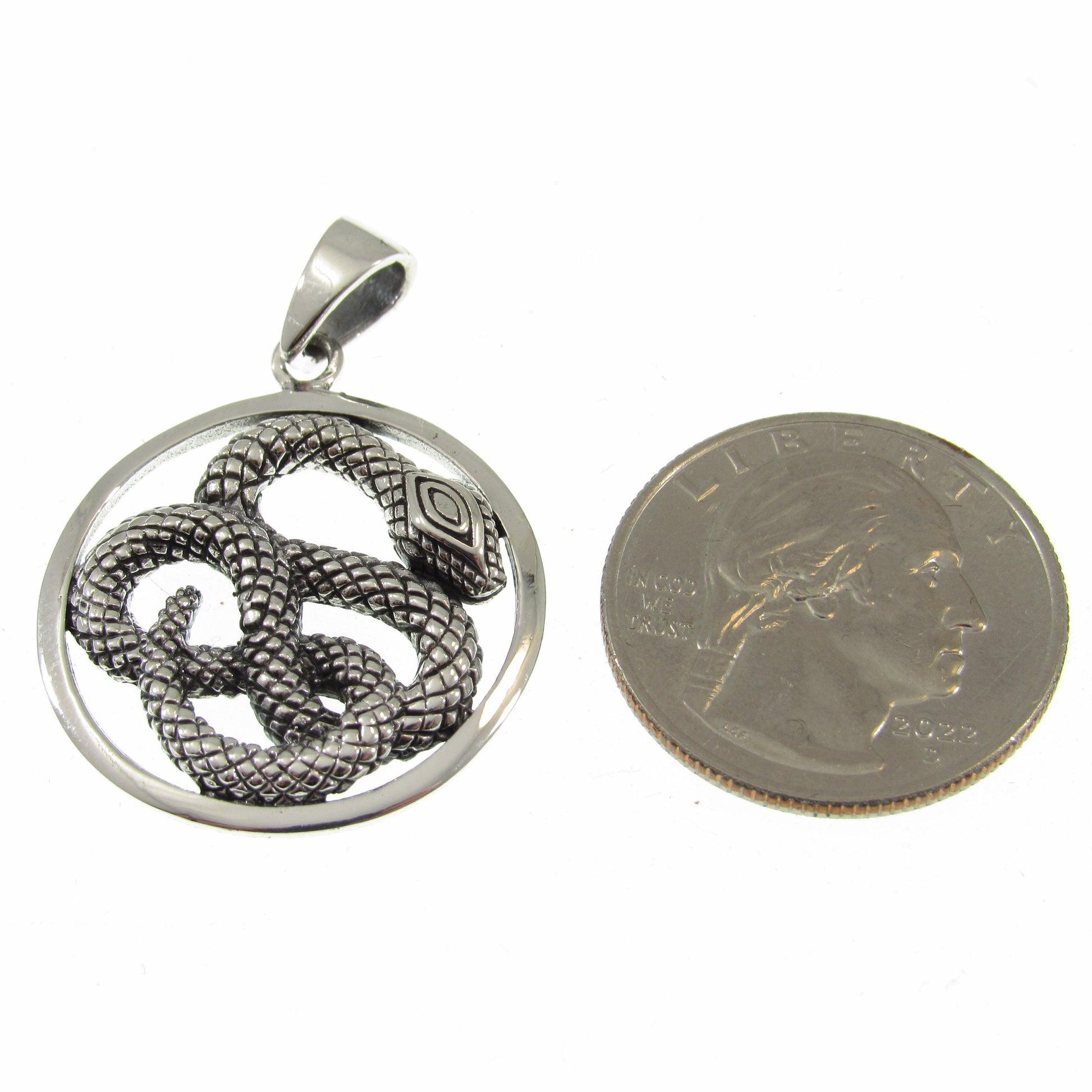 Solid 925 Sterling Silver Coiled Snake Pendant, Handcrafted Reptile Necklace Charm, Unisex Serpent Jewelry, Gift for Herp Gang