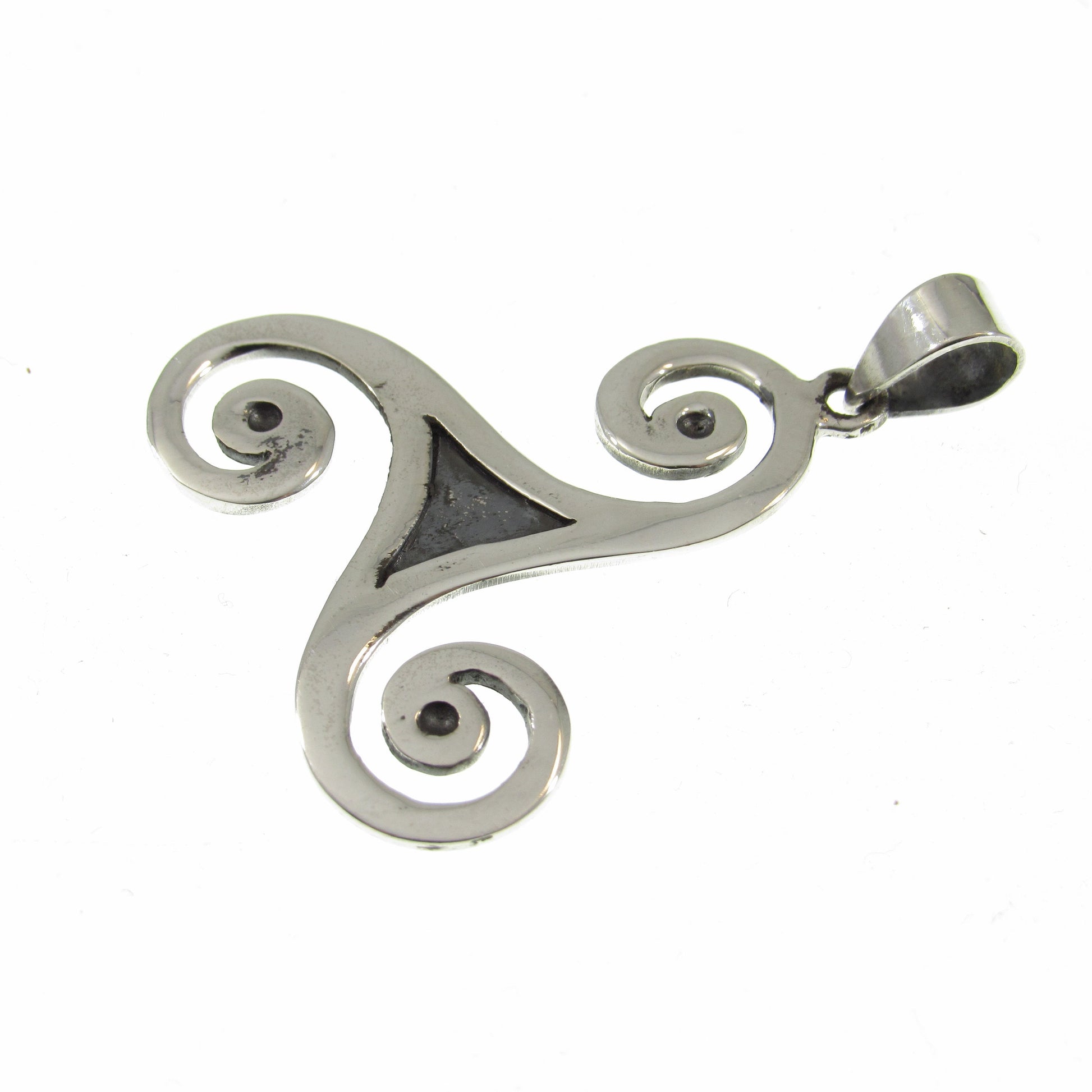 Solid 925 Sterling Silver Triskelion Pendant – Celtic Spiral Necklace – Handcrafted Symbolic Jewelry for Men & Women – Ancient Ireland Gift