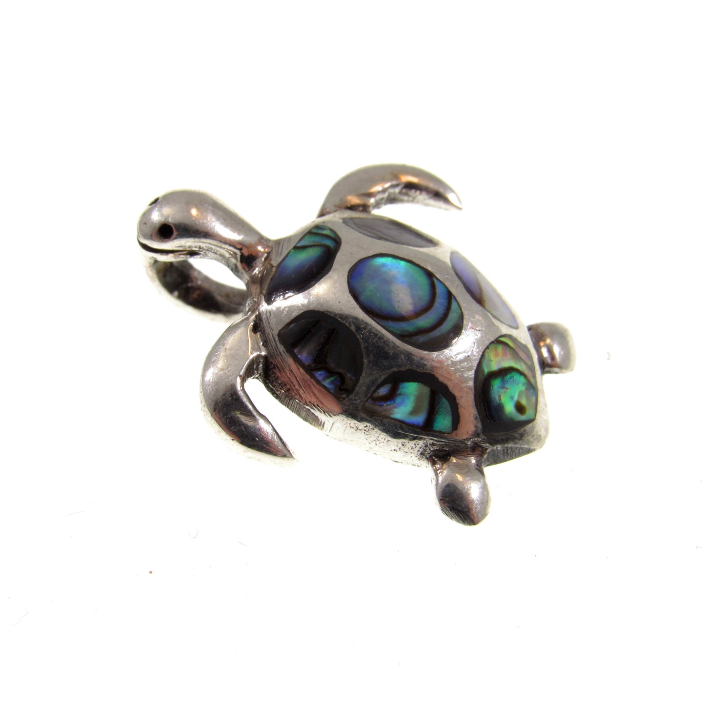 Solid 925 Sterling Silver Paua Shell Turtle Pendant – Sea Turtle Charm, Ocean Jewelry, Abalone Shell Charm, Nautical Gift for Beach Lovers