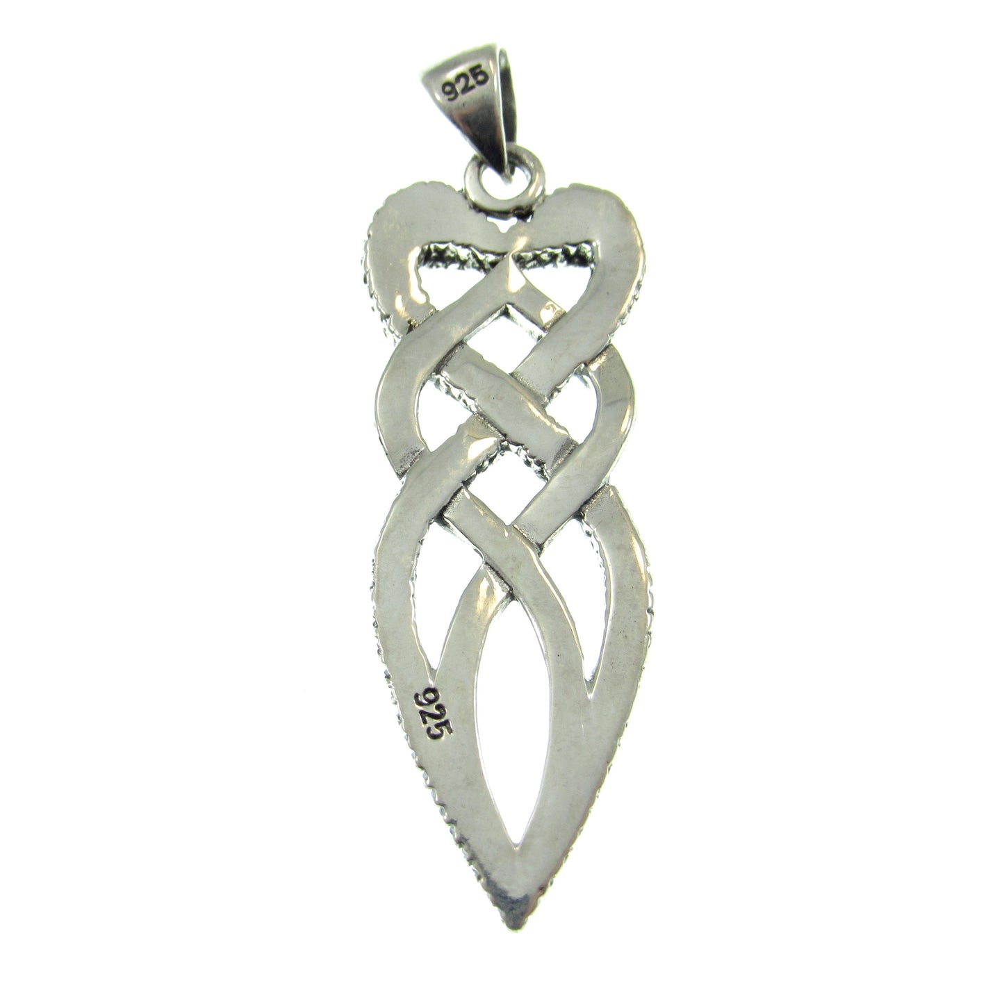 Solid 925 Sterling Silver Double Headed Snake Pendant, Braided Reptile Dagger Charm, Handcrafted Serpent Jewelry