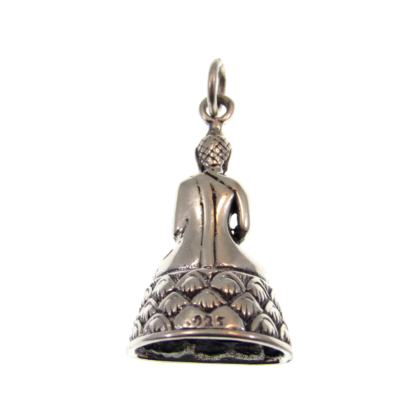 Solid 925 Sterling Silver Buddha Pendant – Seated Buddha Necklace Charm – Spiritual Meditation Jewelry – Zen Charm – Handcrafted Yoga Gift