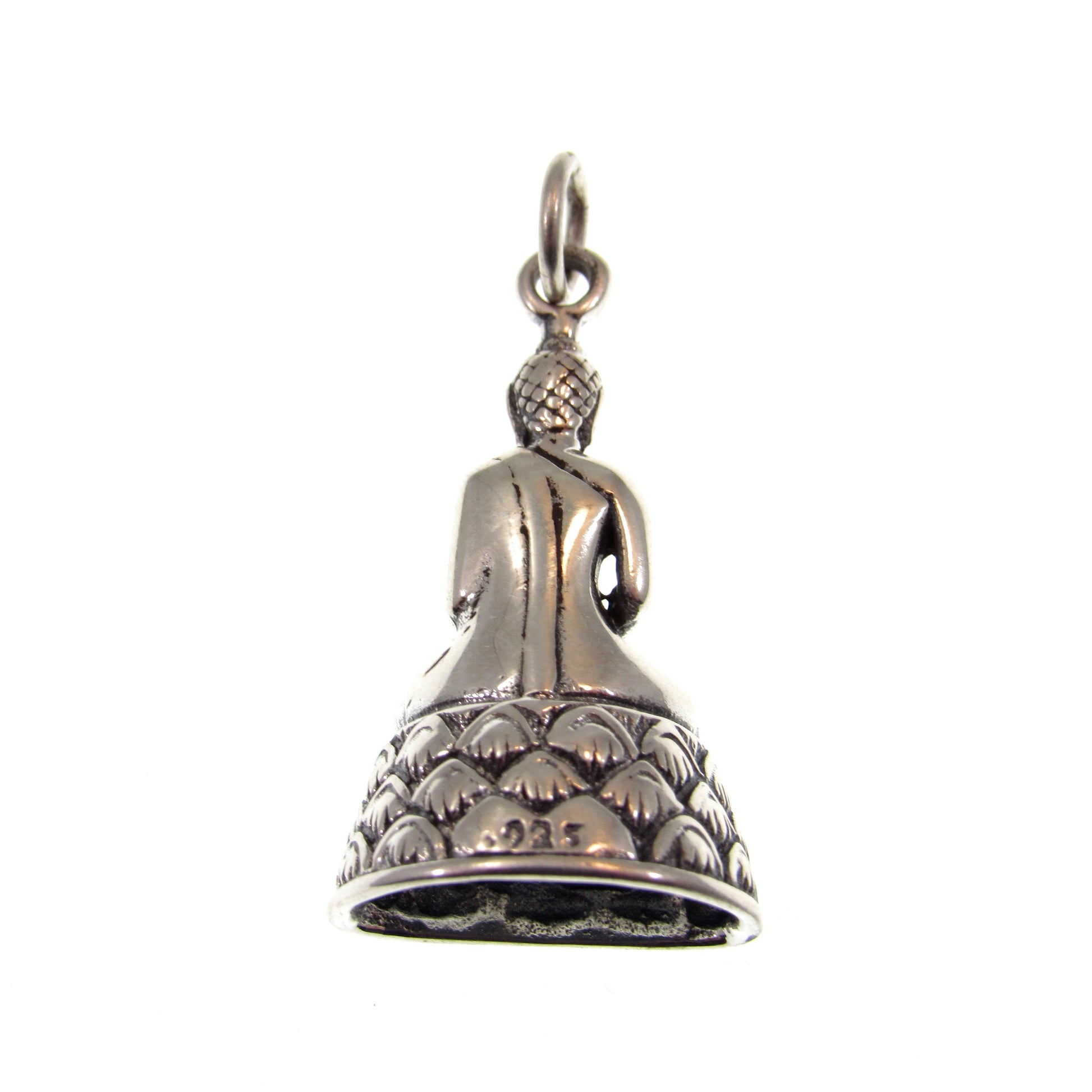 Solid 925 Sterling Silver Buddha Pendant – Seated Buddha Necklace Charm – Spiritual Meditation Jewelry – Zen Charm – Handcrafted Yoga Gift