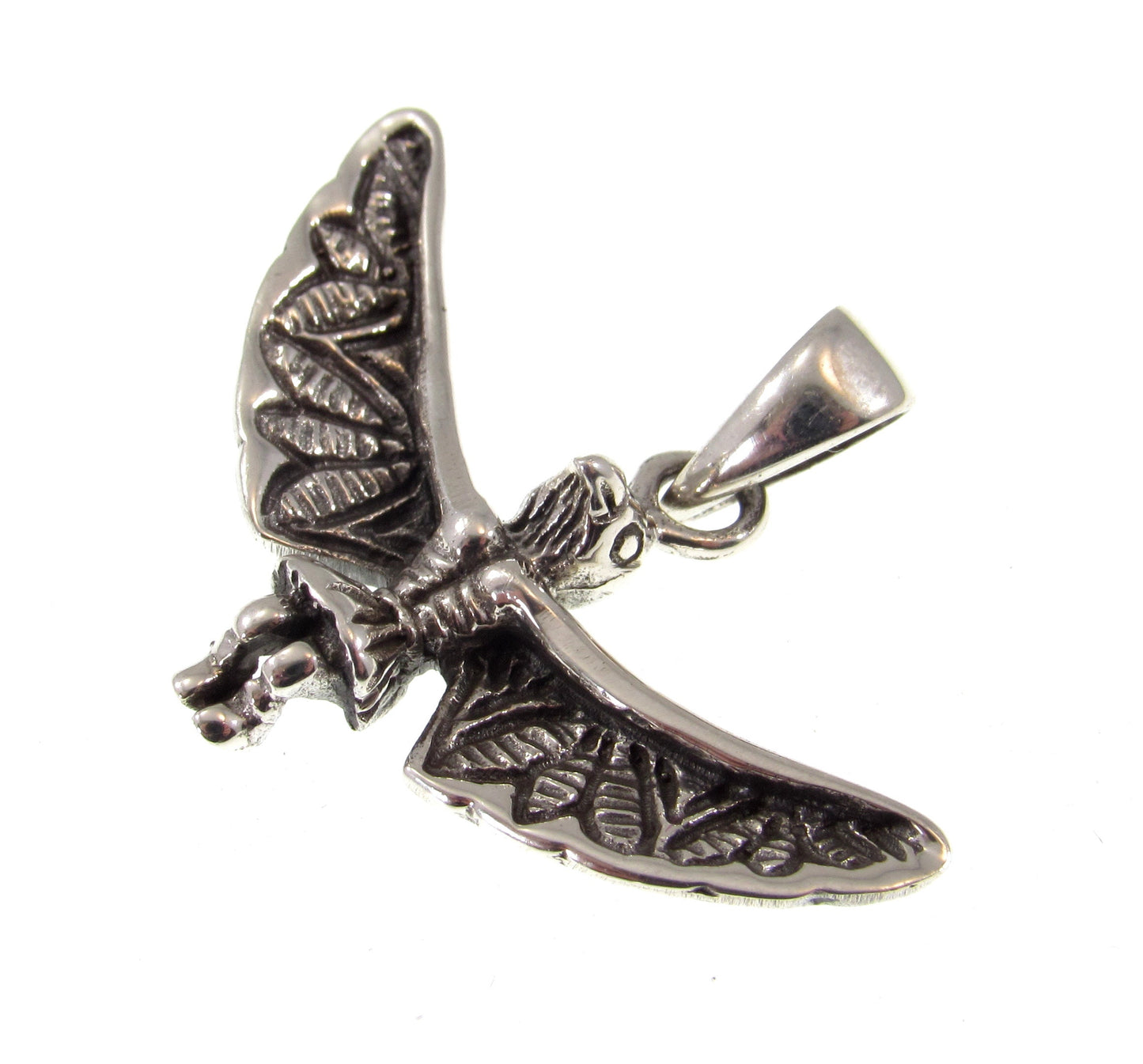 Solid 925 Sterling Silver Bird Shaman Pendant – Tribal Spirit Totem Necklace Charm
