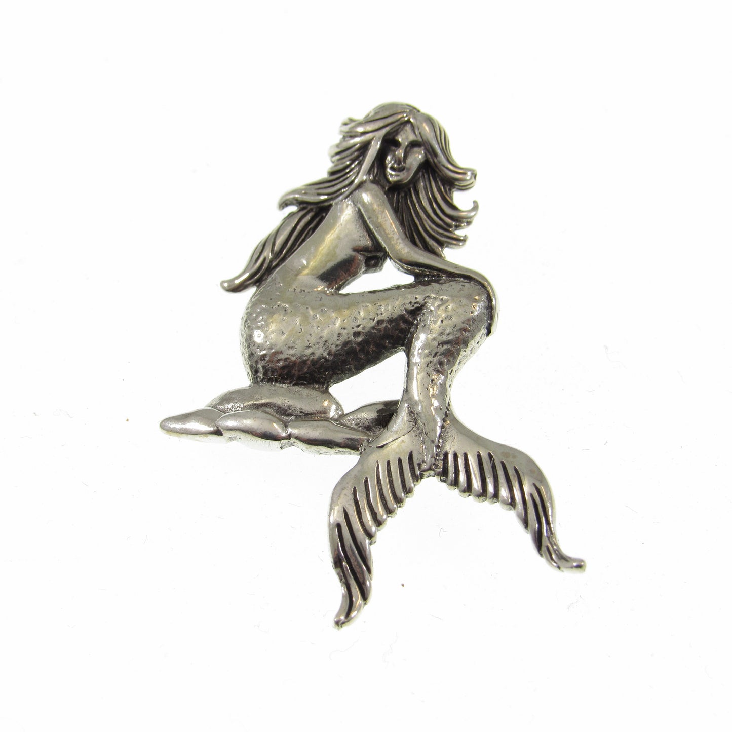 Solid 925 Sterling Silver Mermaid Pendant, Ocean Goddess Jewelry, Mythical Sea Siren, Nautical Charm, Fantasy Beachcore Necklace Pendant