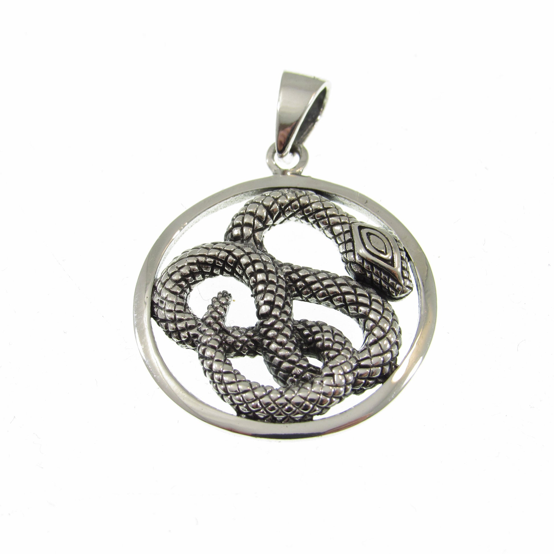 Solid 925 Sterling Silver Coiled Snake Pendant, Handcrafted Reptile Necklace Charm, Unisex Serpent Jewelry, Gift for Herp Gang