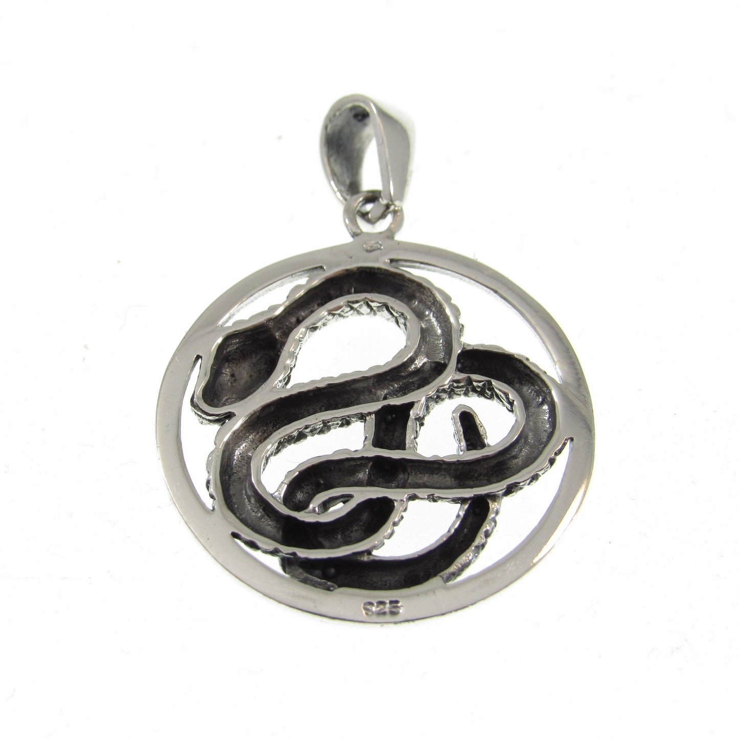 Solid 925 Sterling Silver Coiled Snake Pendant, Handcrafted Reptile Necklace Charm, Unisex Serpent Jewelry, Gift for Herp Gang