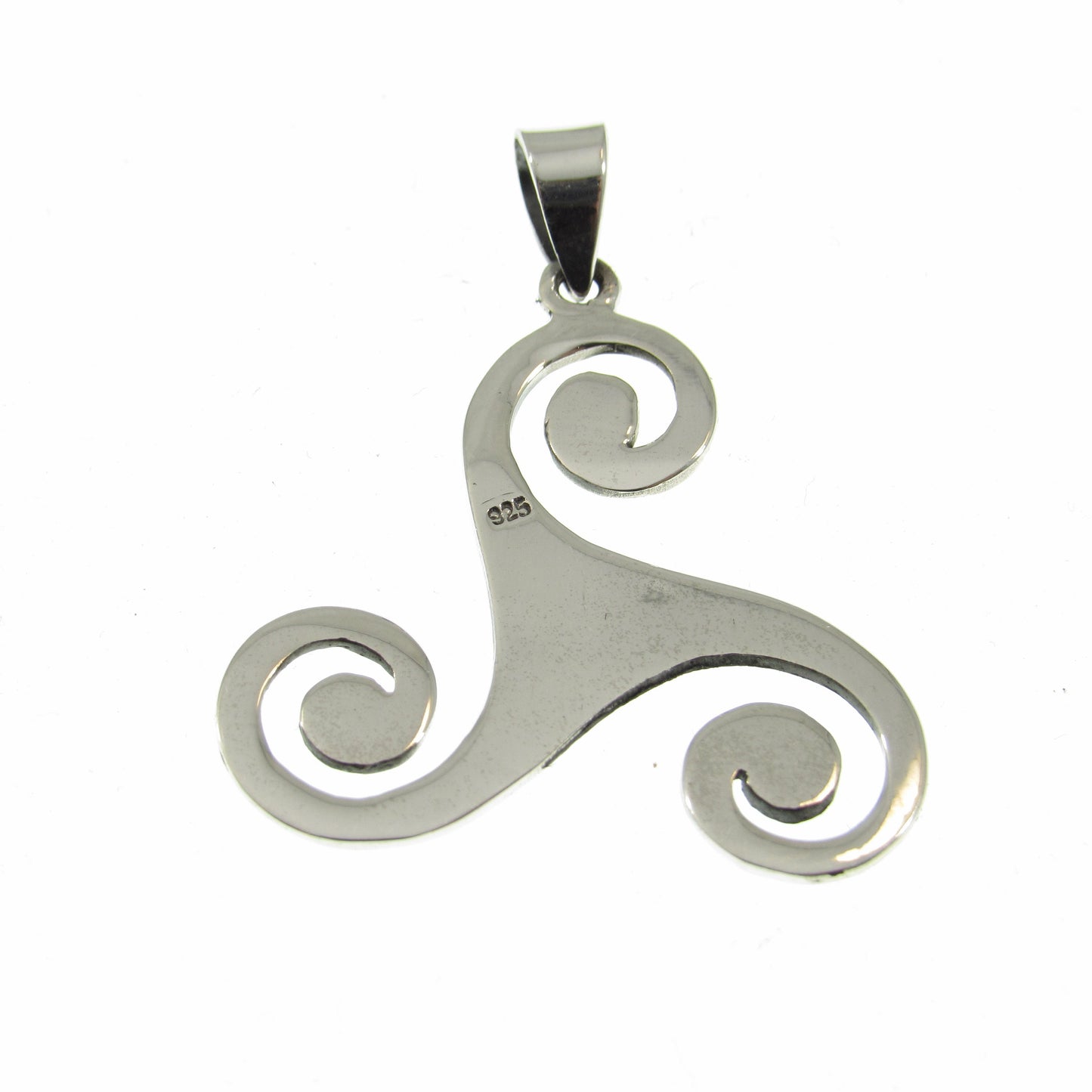 Solid 925 Sterling Silver Triskelion Pendant – Celtic Spiral Necklace – Handcrafted Symbolic Jewelry for Men & Women – Ancient Ireland Gift