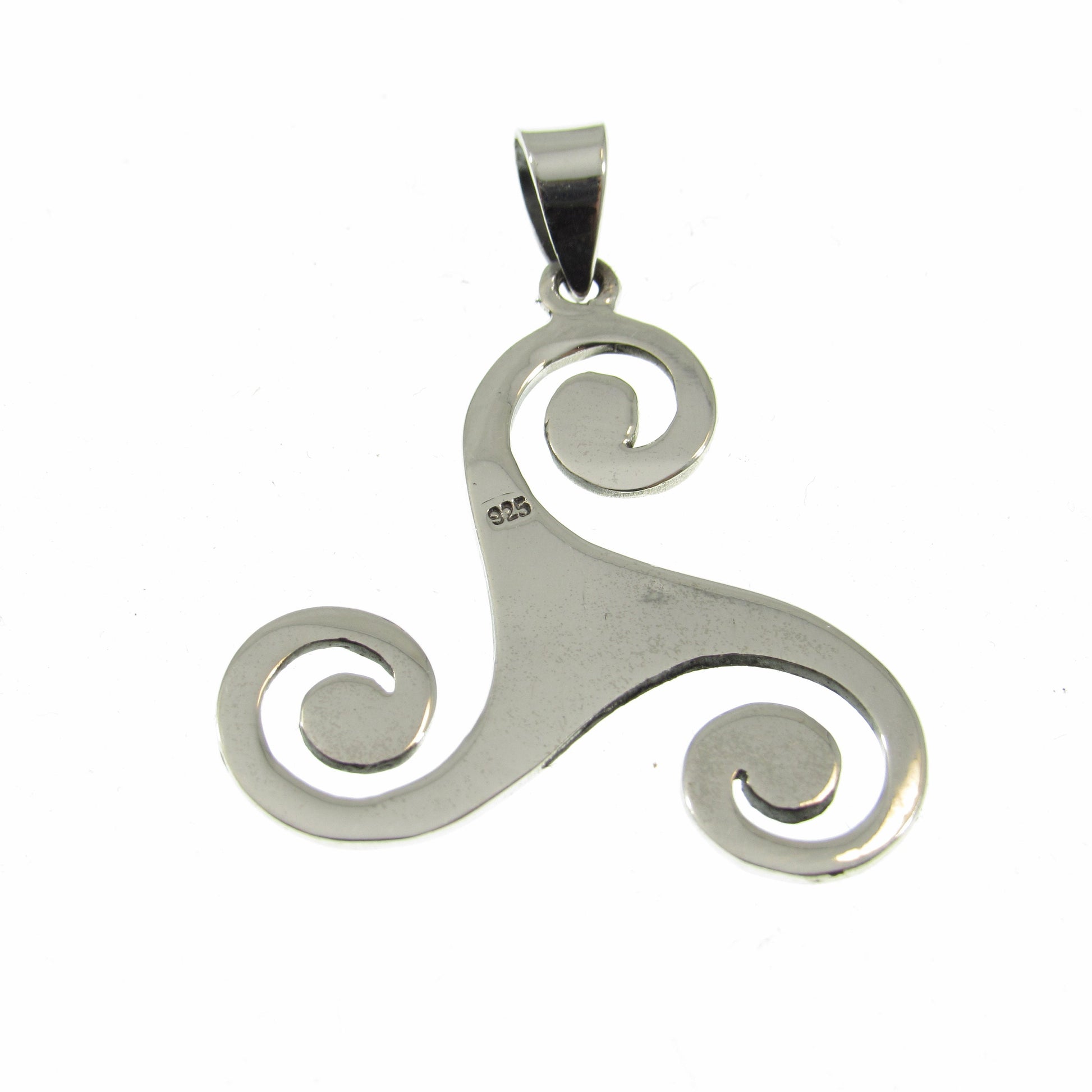 Solid 925 Sterling Silver Triskelion Pendant – Celtic Spiral Necklace – Handcrafted Symbolic Jewelry for Men & Women – Ancient Ireland Gift