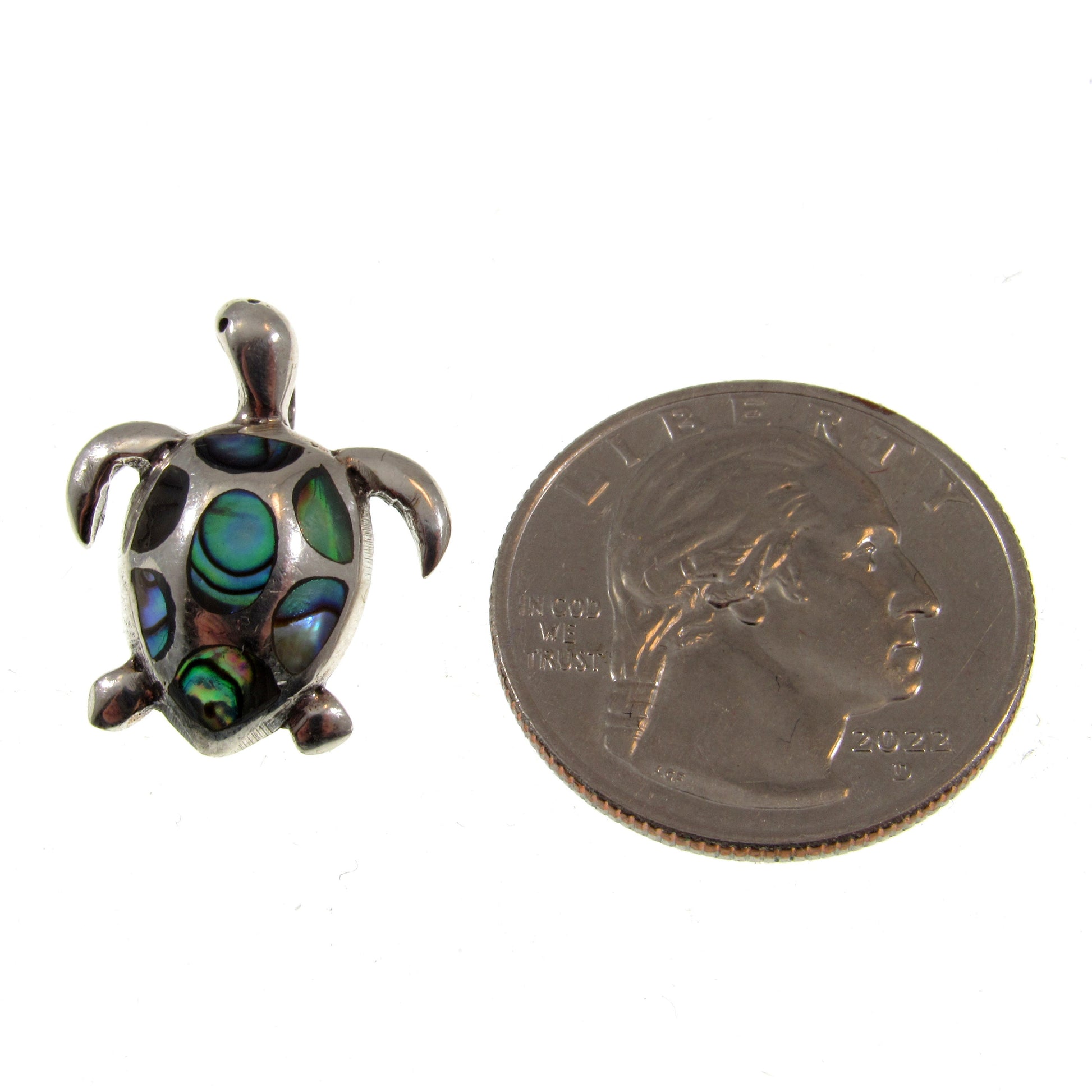 Solid 925 Sterling Silver Paua Shell Turtle Pendant – Sea Turtle Charm, Ocean Jewelry, Abalone Shell Charm, Nautical Gift for Beach Lovers