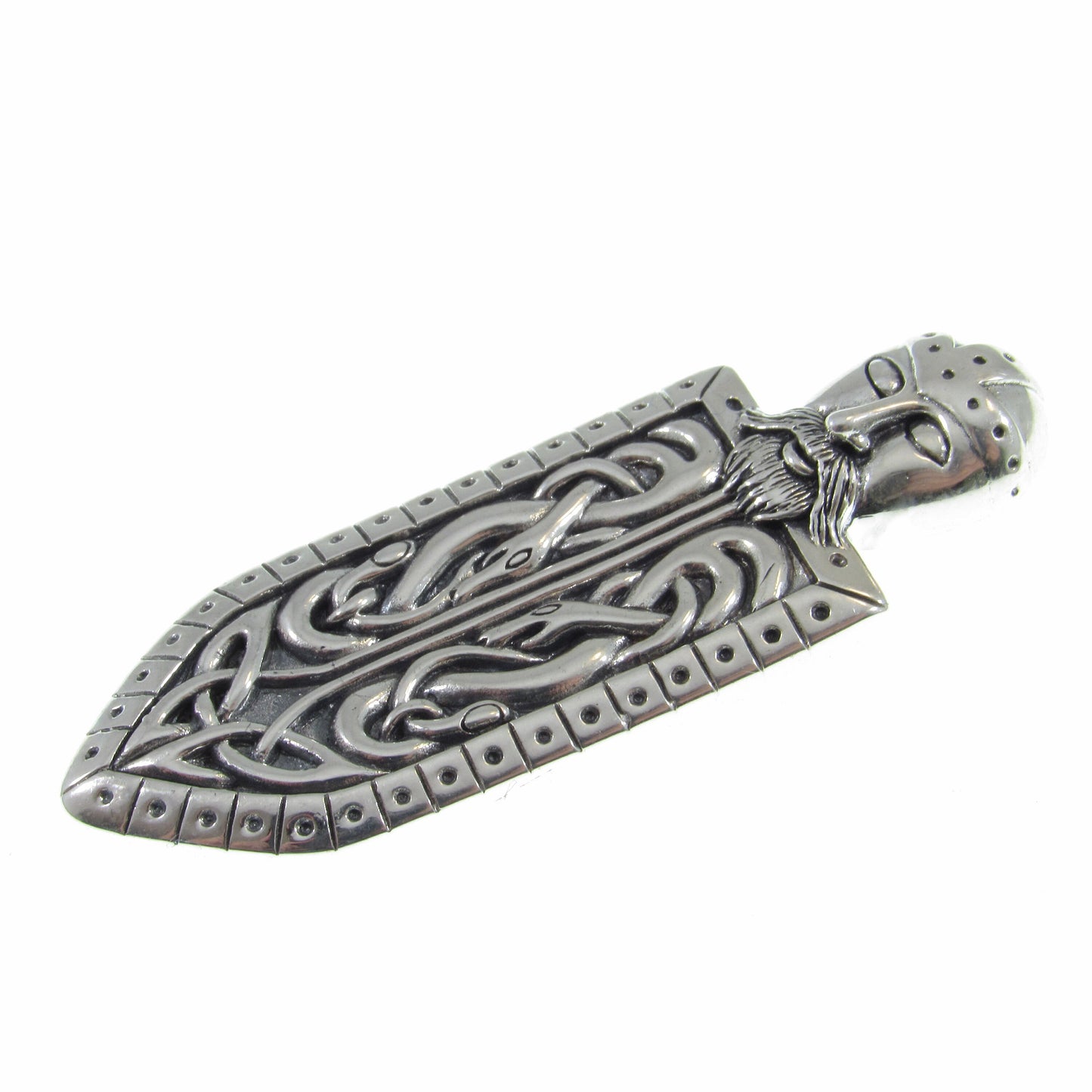 Solid 925 Sterling Silver Heimdall Norse God Pendant - Viking Odin's Shield Amulet - Celtic Jewelry with Knotwork & Scrolls, Gift for Him