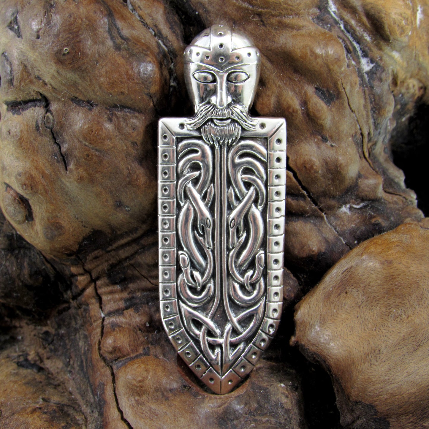 Solid 925 Sterling Silver Heimdall Norse God Pendant - Viking Odin's Shield Amulet - Celtic Jewelry with Knotwork & Scrolls, Gift for Him
