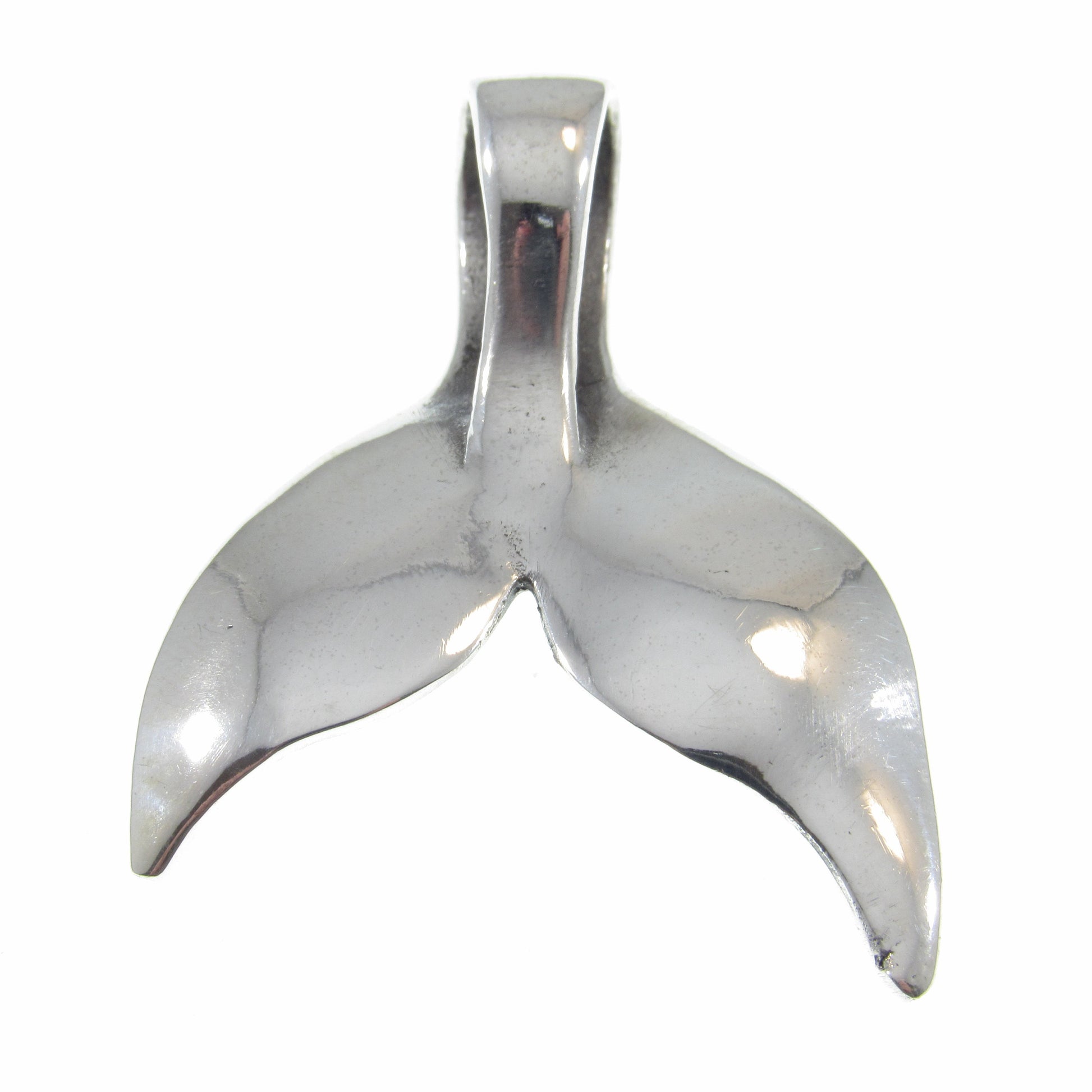 Large Solid 925 Sterling Silver Whale / Mermaid Tail Slide Pendant, Handcrafted 3D Nautical Ocean Life Jewelry, Summer Beach Lover Gift