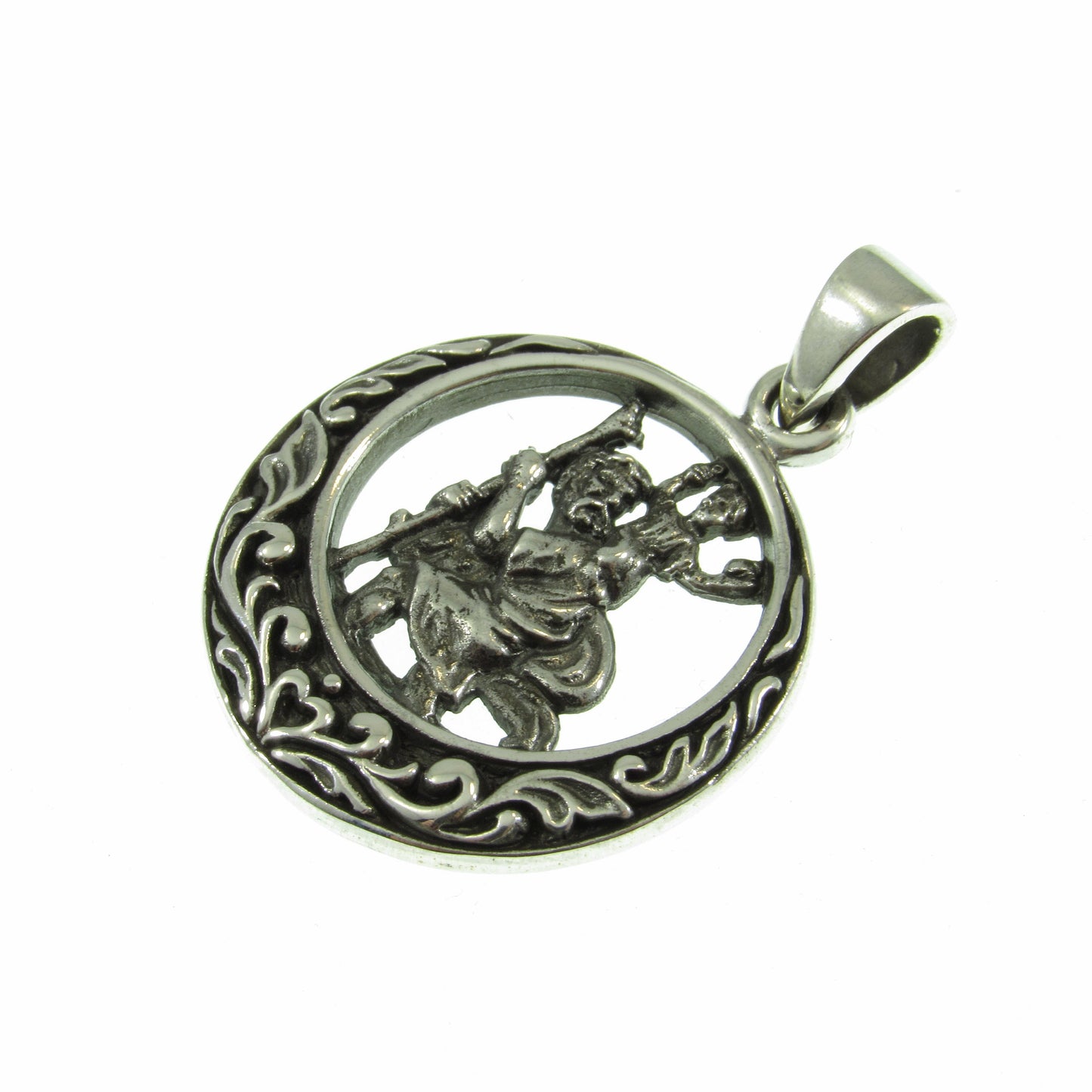 Solid 925 Sterling Silver St. Saint Christopher Pendant, Protect Us Amulet, Handcrafted Religious Medal, Religious Catholic Jewelry