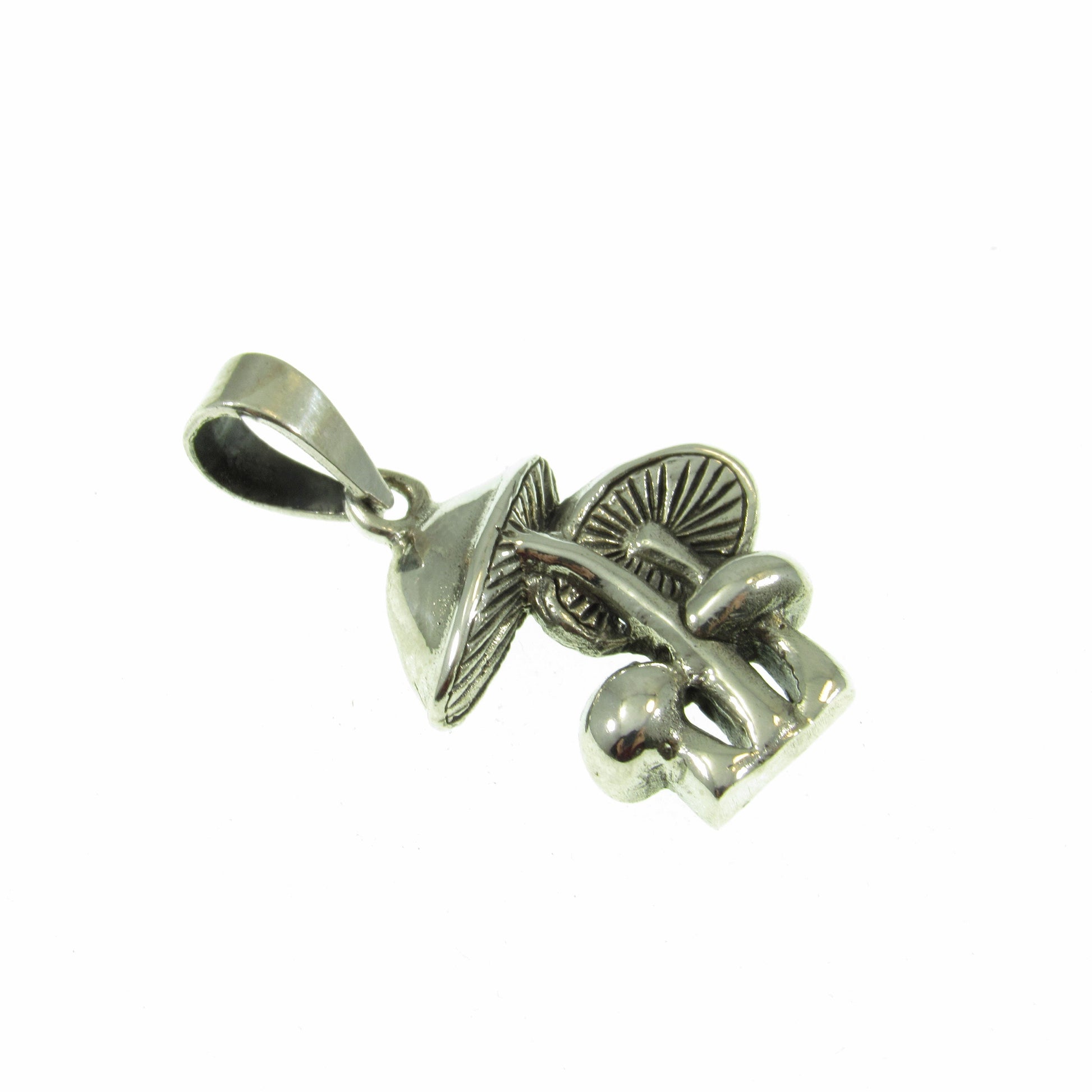 Solid 925 Sterling Silver Mushroom Pendant - Fungi Necklace Charm, Psychedelic Jewelry, Nature Lover Gift, Toadstool Pendant